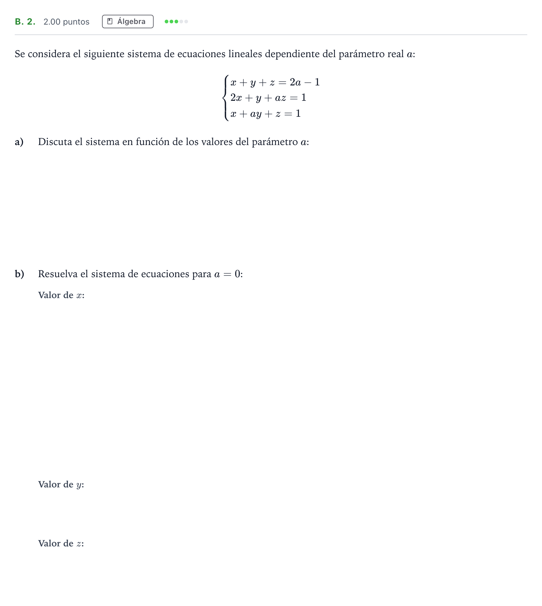Enunciado: Ejercicio B. 2. · Matemáticas aplicadas a las Ciencias Sociales II PAU Madrid Modelo 2021