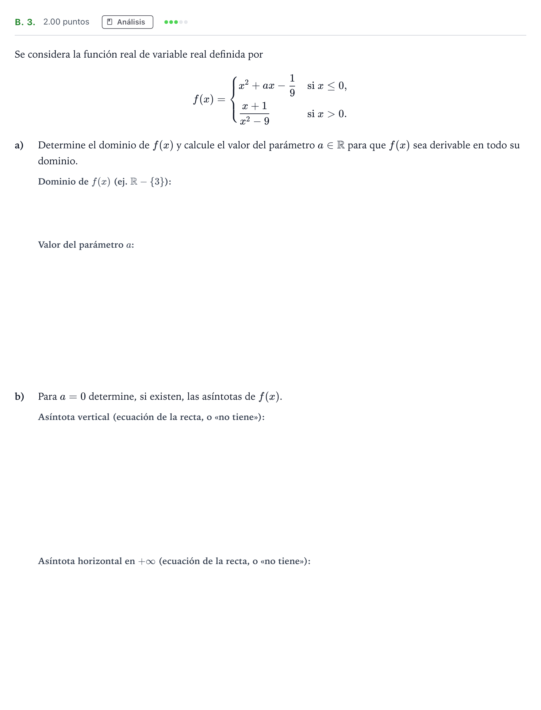 Enunciado: Ejercicio B. 3. · Matemáticas aplicadas a las Ciencias Sociales II PAU Madrid Modelo 2021