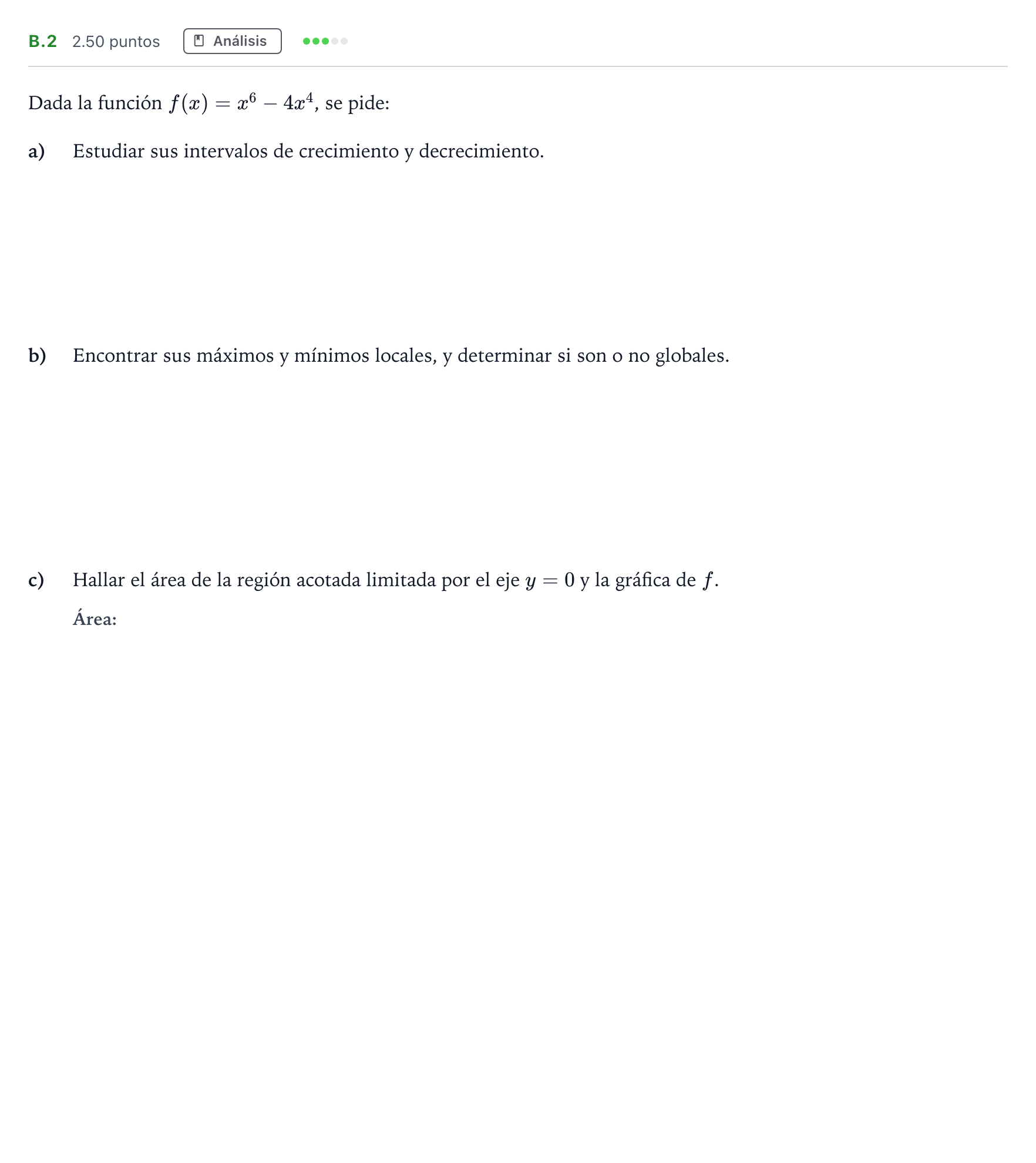 Enunciado: Ejercicio B.2 · Matemáticas II PAU Madrid Modelo 2021