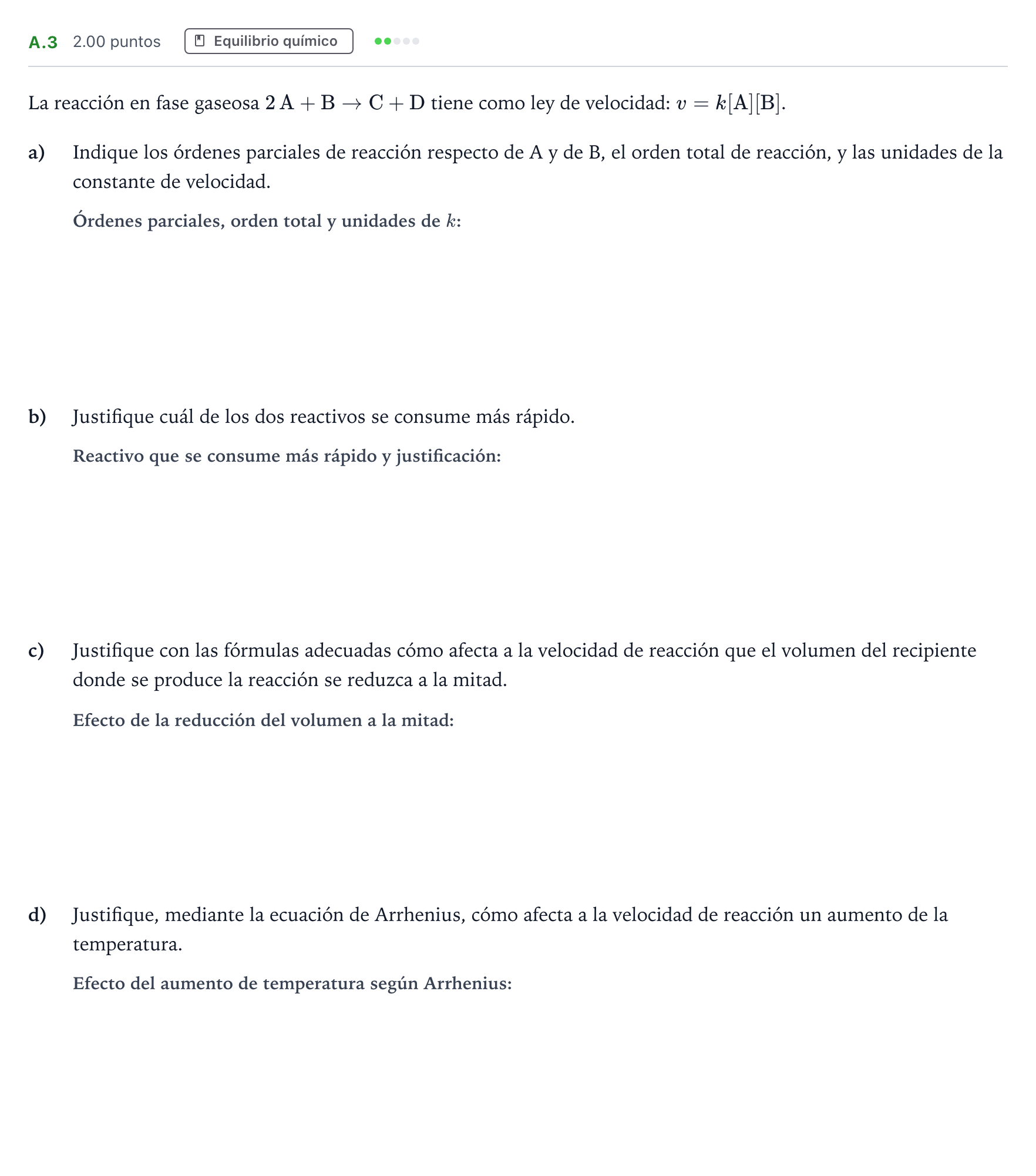 Enunciado: Ejercicio A.3 · Química PAU Madrid Ordinaria Coincidencias 2021