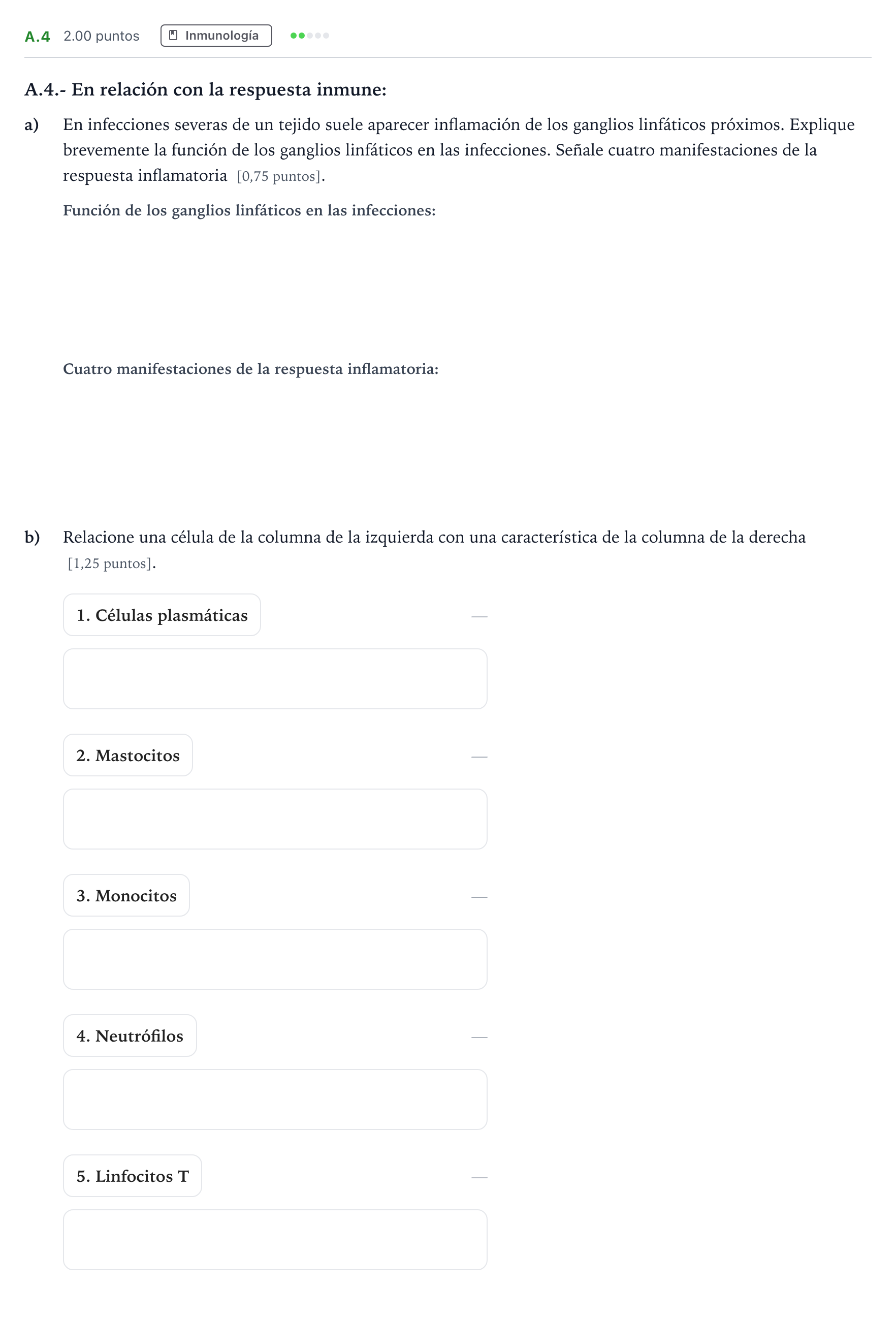 Enunciado: Ejercicio A.4 · Biología PAU Madrid Extraordinaria Coincidencias 2022