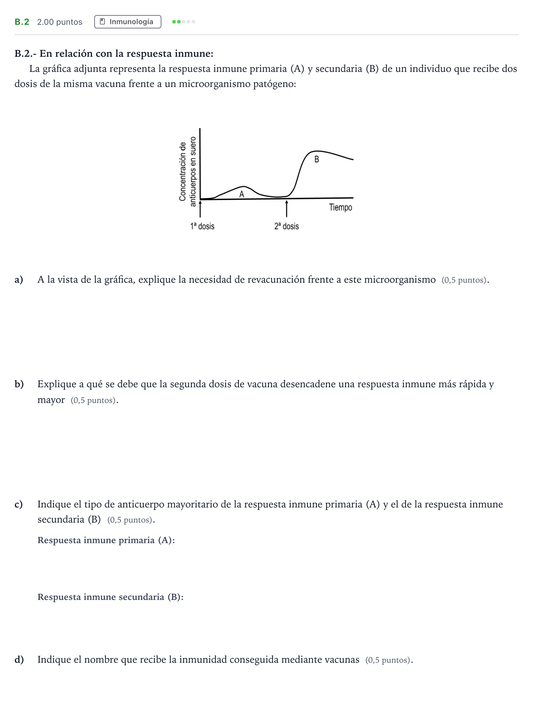 Enunciado: Ejercicio B.2 · Biología PAU Madrid Ordinaria 2022