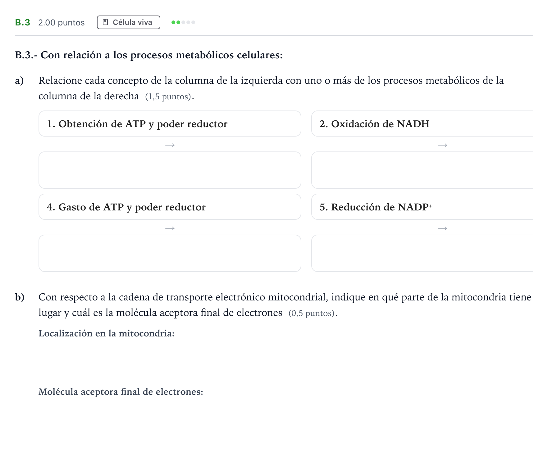 Enunciado: Ejercicio B.3 · Biología PAU Madrid Ordinaria 2022