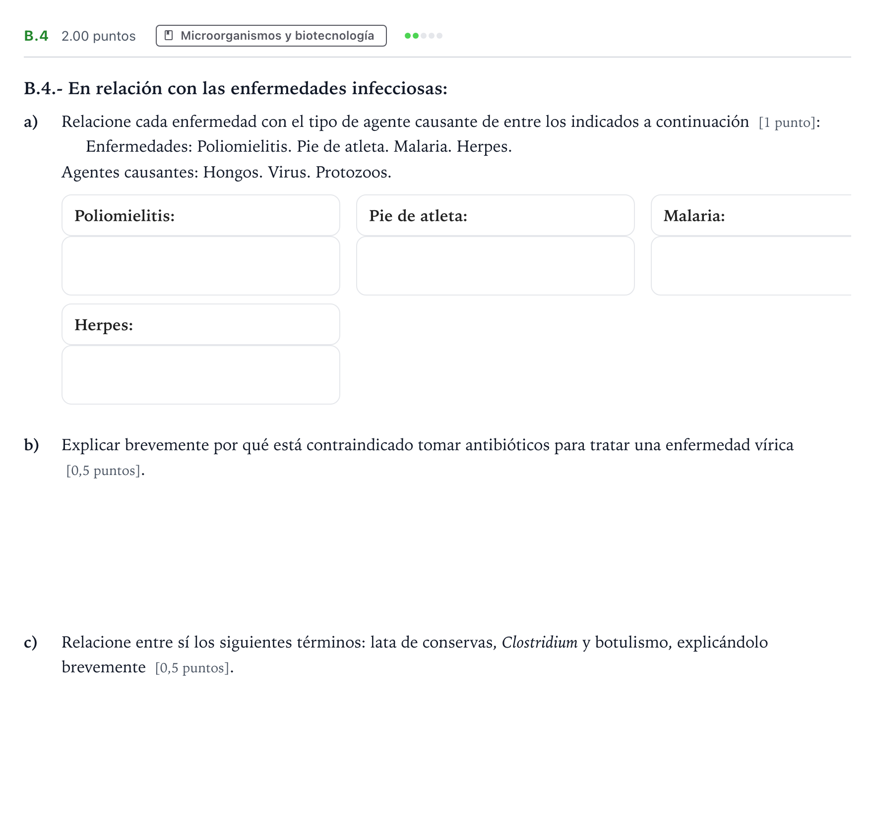 Enunciado: Ejercicio B.4 · Biología PAU Madrid Ordinaria Coincidencias 2022