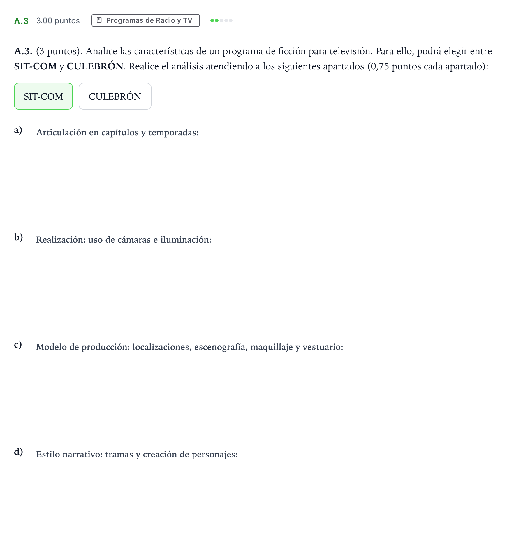 Enunciado: Ejercicio A.3 · Cultura Audiovisual II PAU Madrid Ordinaria 2022