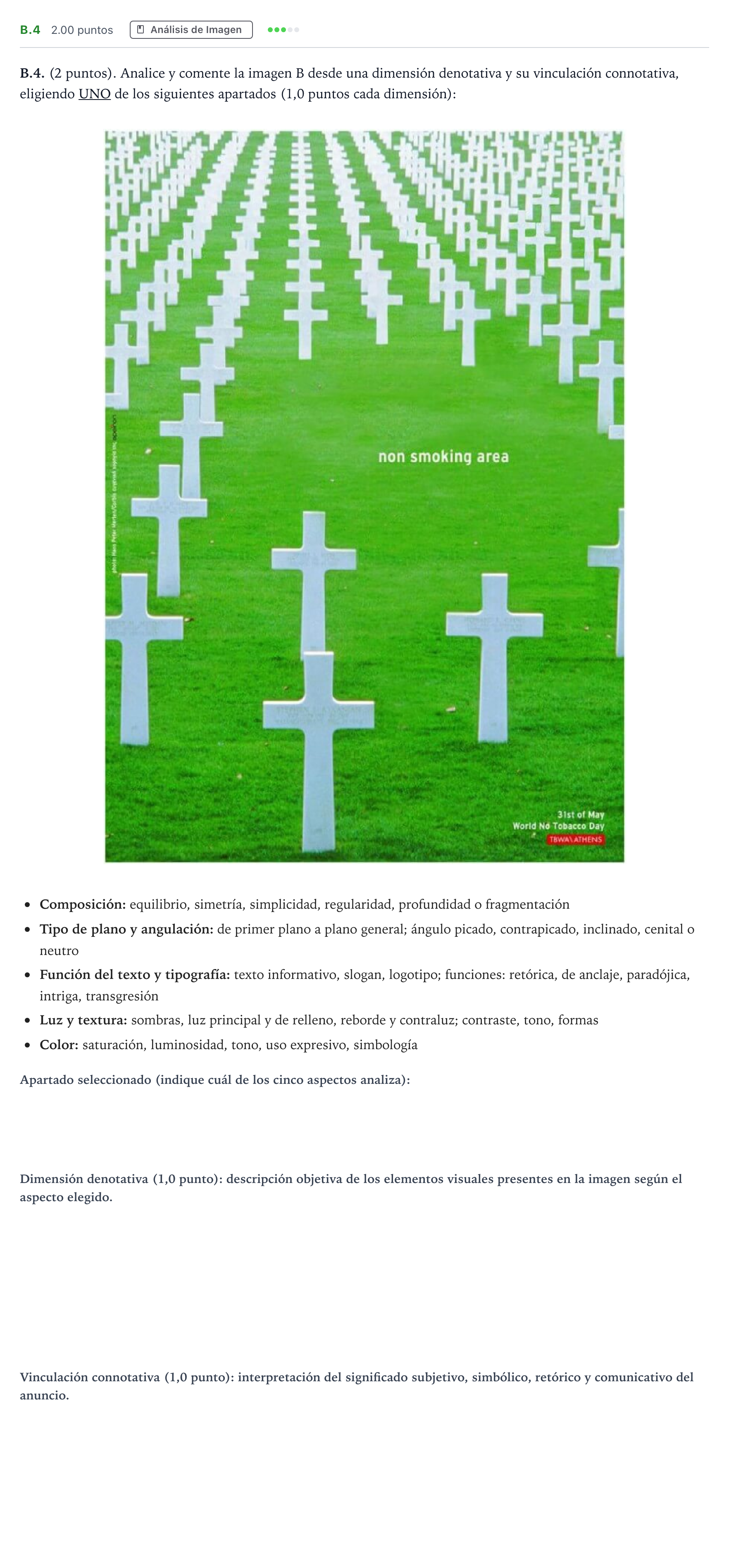 Enunciado: Ejercicio B.4 · Cultura Audiovisual II PAU Madrid Ordinaria 2022