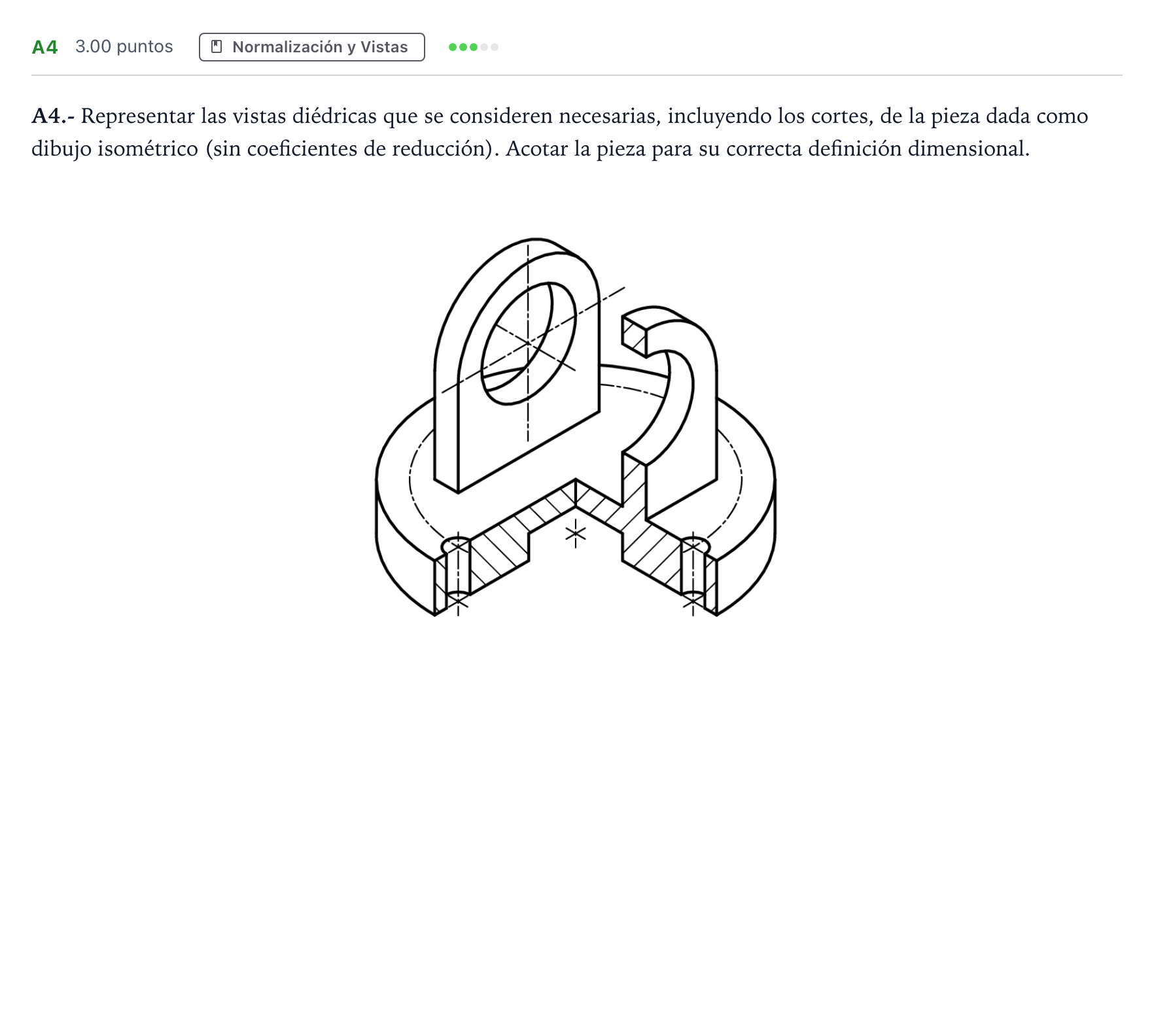 Enunciado: Ejercicio A4 · Dibujo técnico II PAU Madrid Modelo 2022