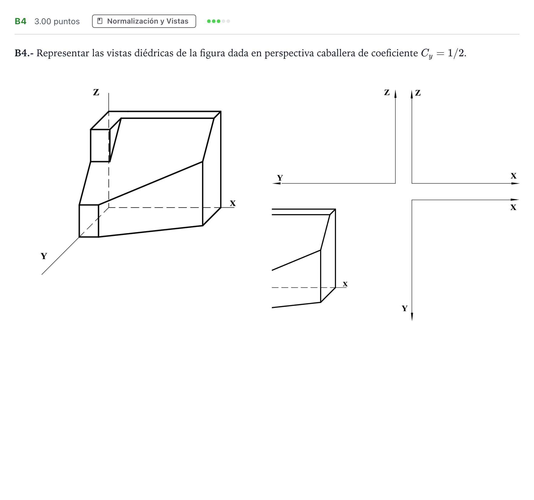 Enunciado: Ejercicio B4 · Dibujo técnico II PAU Madrid Modelo 2022
