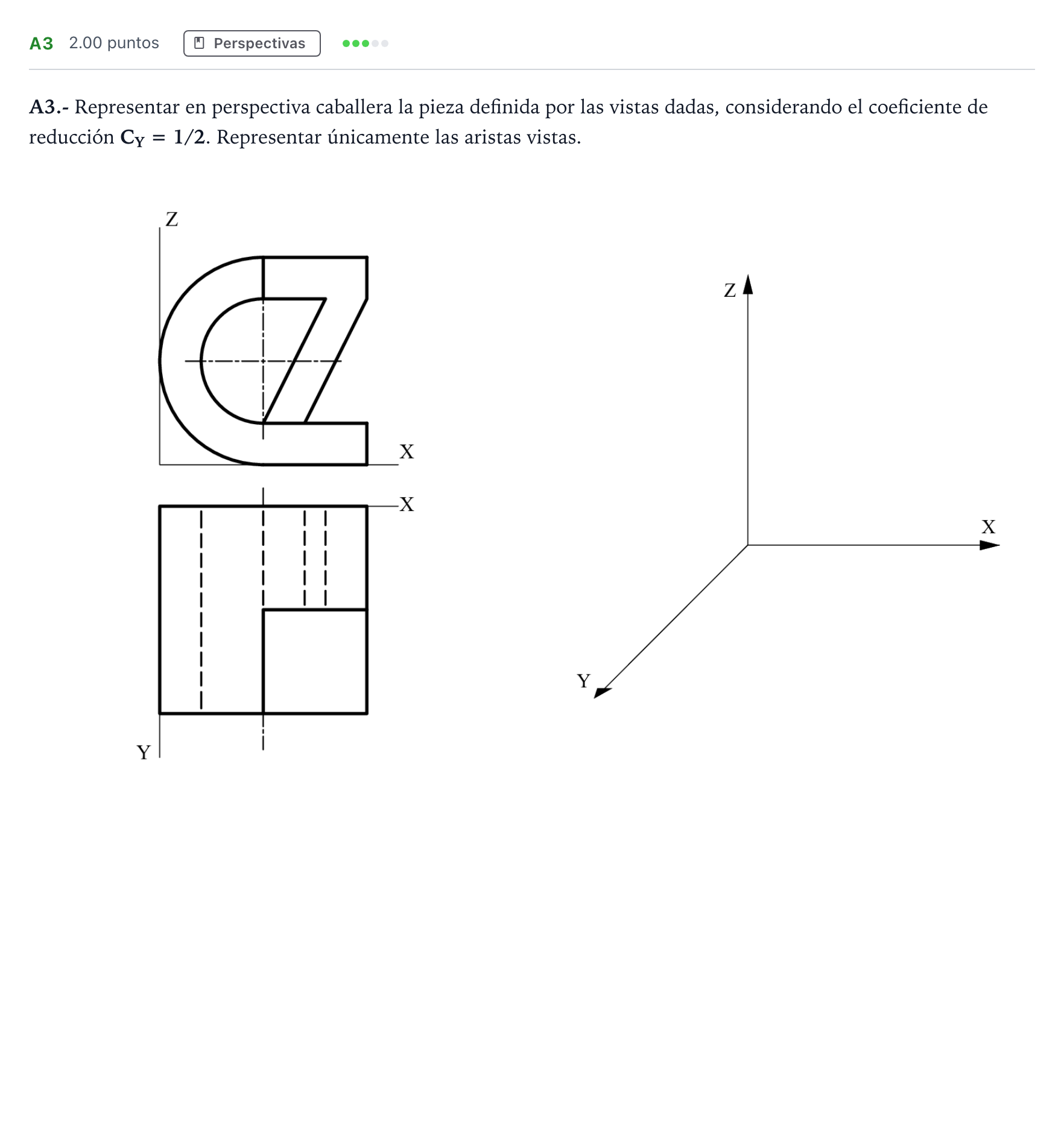 Enunciado: Ejercicio A3 · Dibujo técnico II PAU Madrid Ordinaria Coincidencias 2022