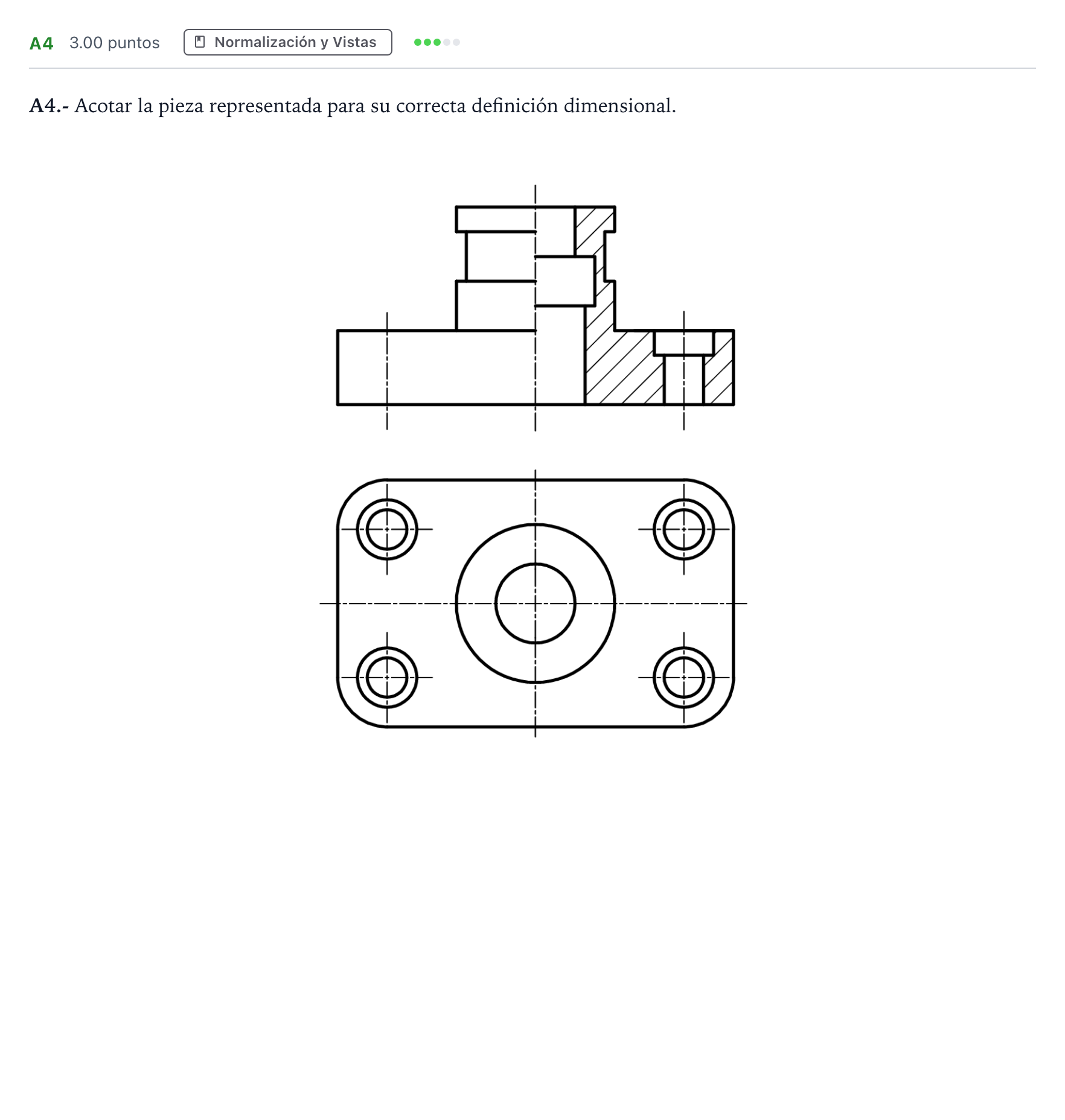 Enunciado: Ejercicio A4 · Dibujo técnico II PAU Madrid Ordinaria Coincidencias 2022