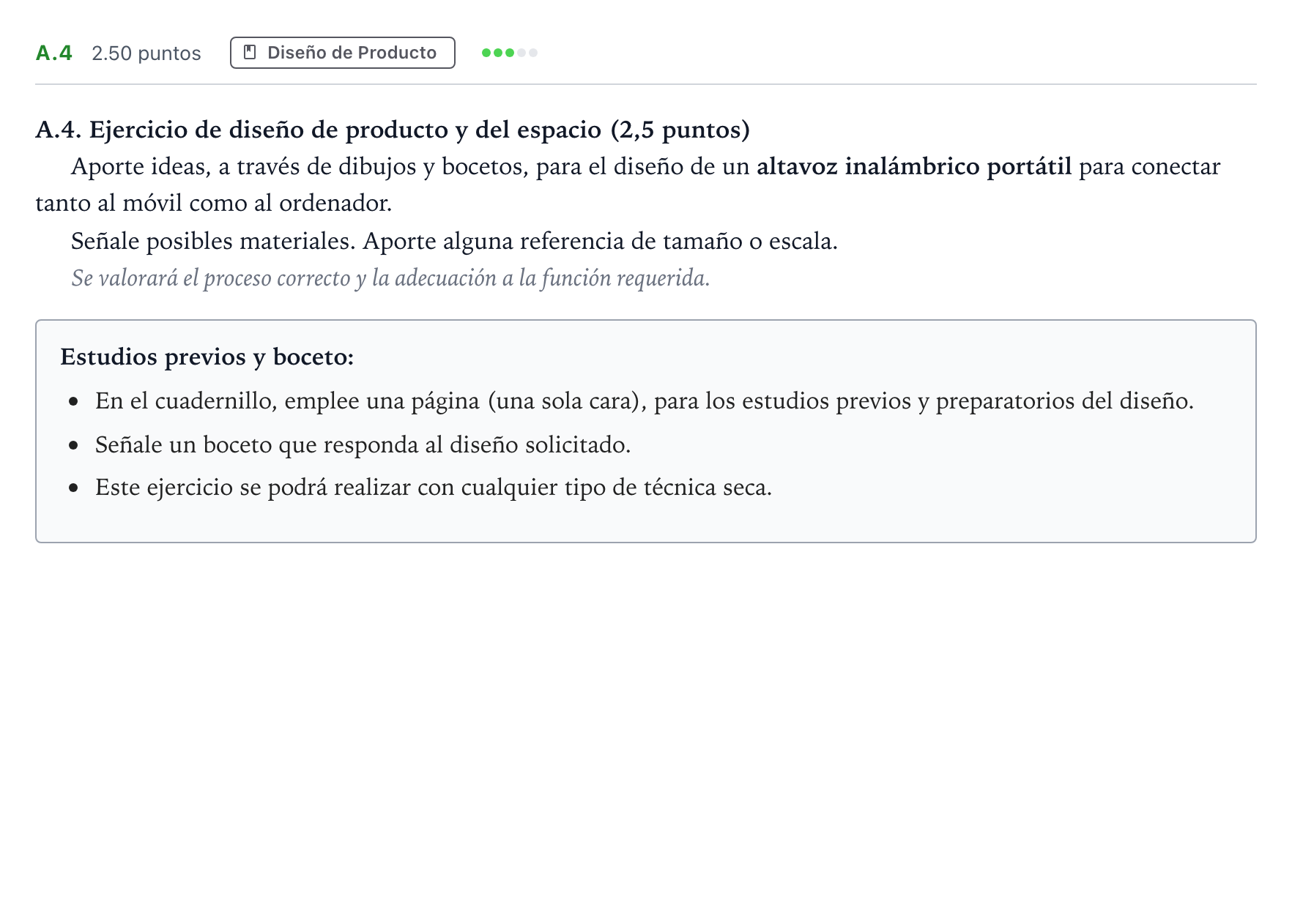 Enunciado: Ejercicio A.4 · Diseño PAU Madrid Modelo 2022