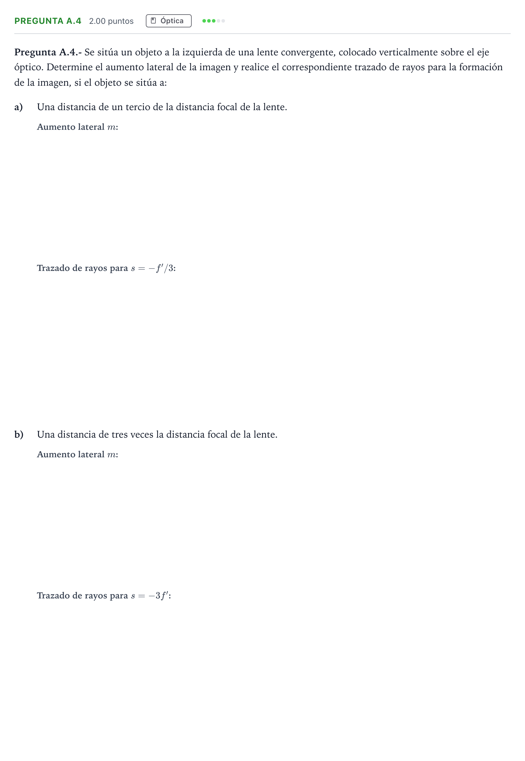 Enunciado: Pregunta A.4 · Física PAU Madrid Modelo 2022
