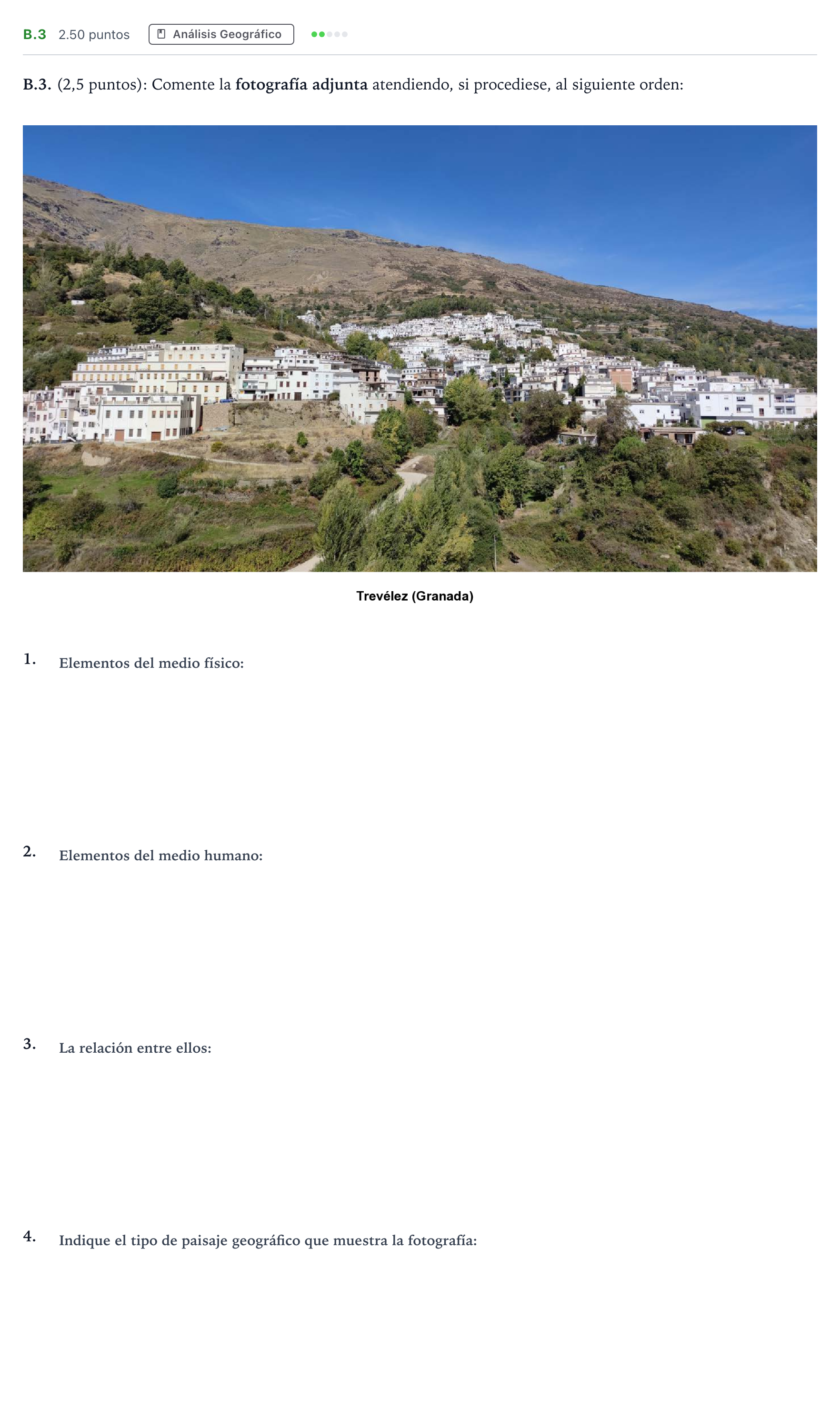 Enunciado: Ejercicio B.3 · Geografía PAU Madrid Extraordinaria 2022