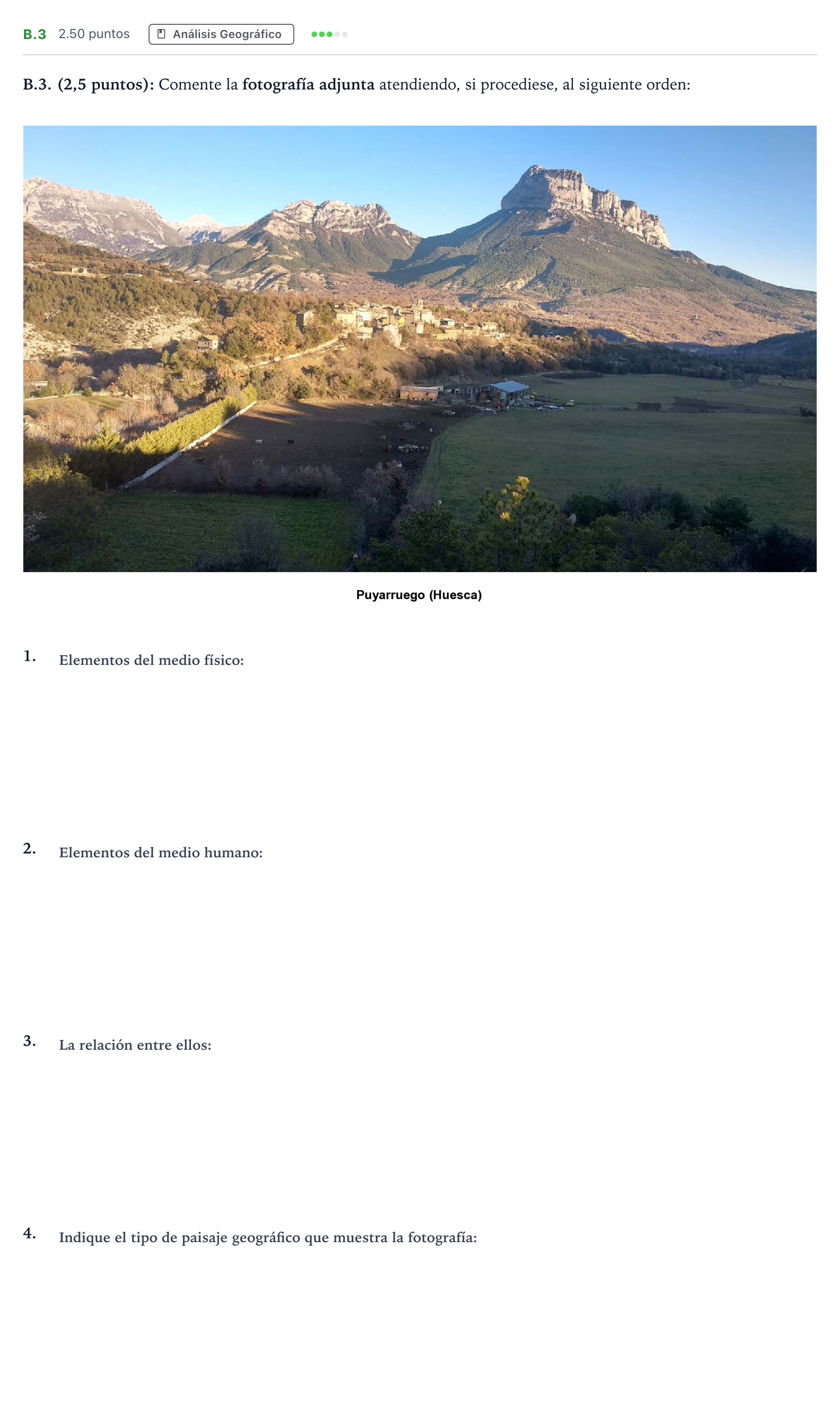 Enunciado: Ejercicio B.3 · Geografía PAU Madrid Ordinaria 2022