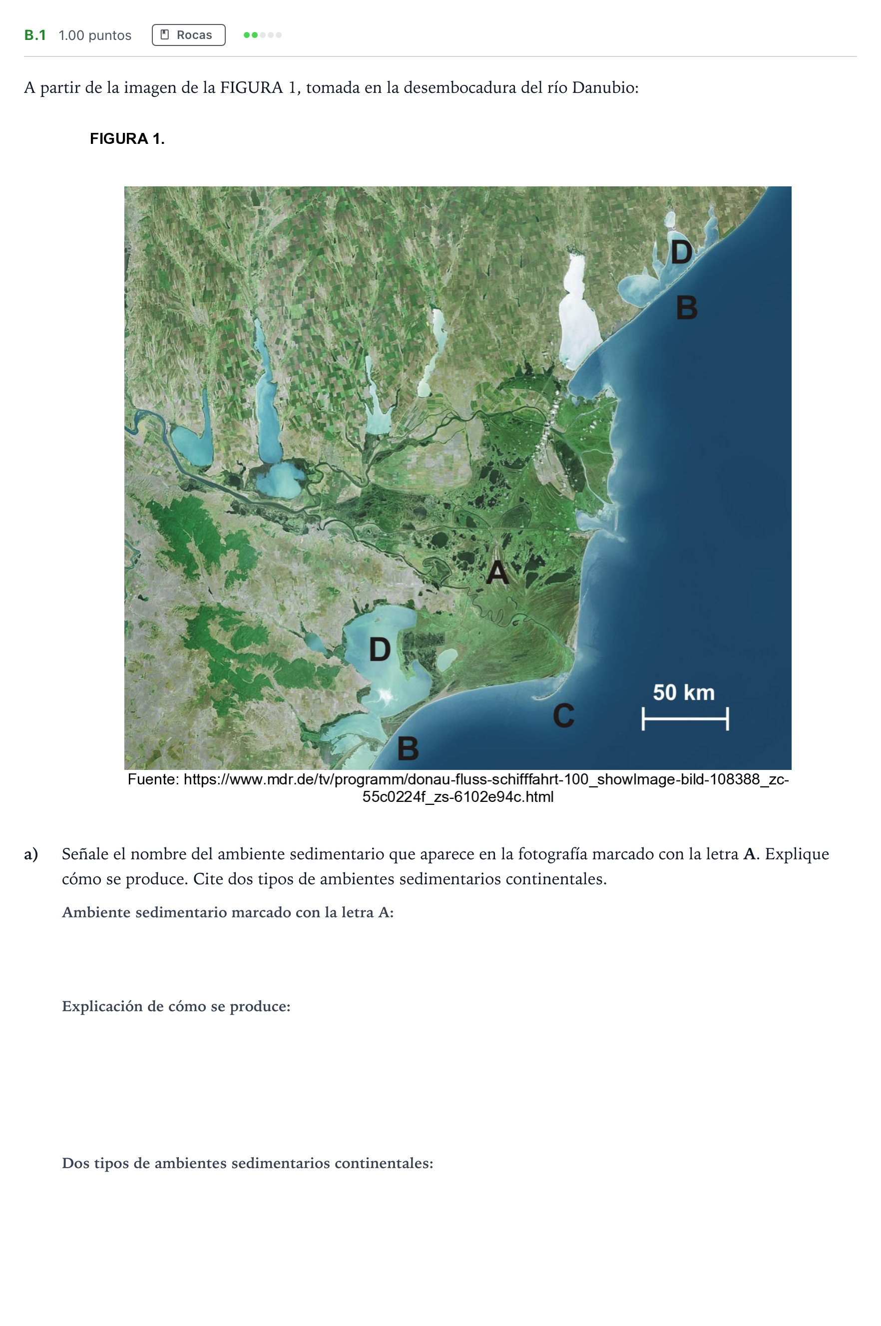 Enunciado: Ejercicio B.1 - Rocas · Geología PAU Madrid Ordinaria 2022