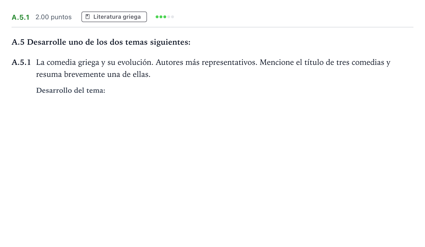 Enunciado: Ejercicio A.5.1 · Griego II PAU Madrid Extraordinaria 2022