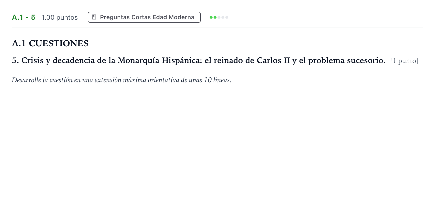 Enunciado: Ejercicio A.1 - 5 · Historia de España PAU Madrid Extraordinaria 2022