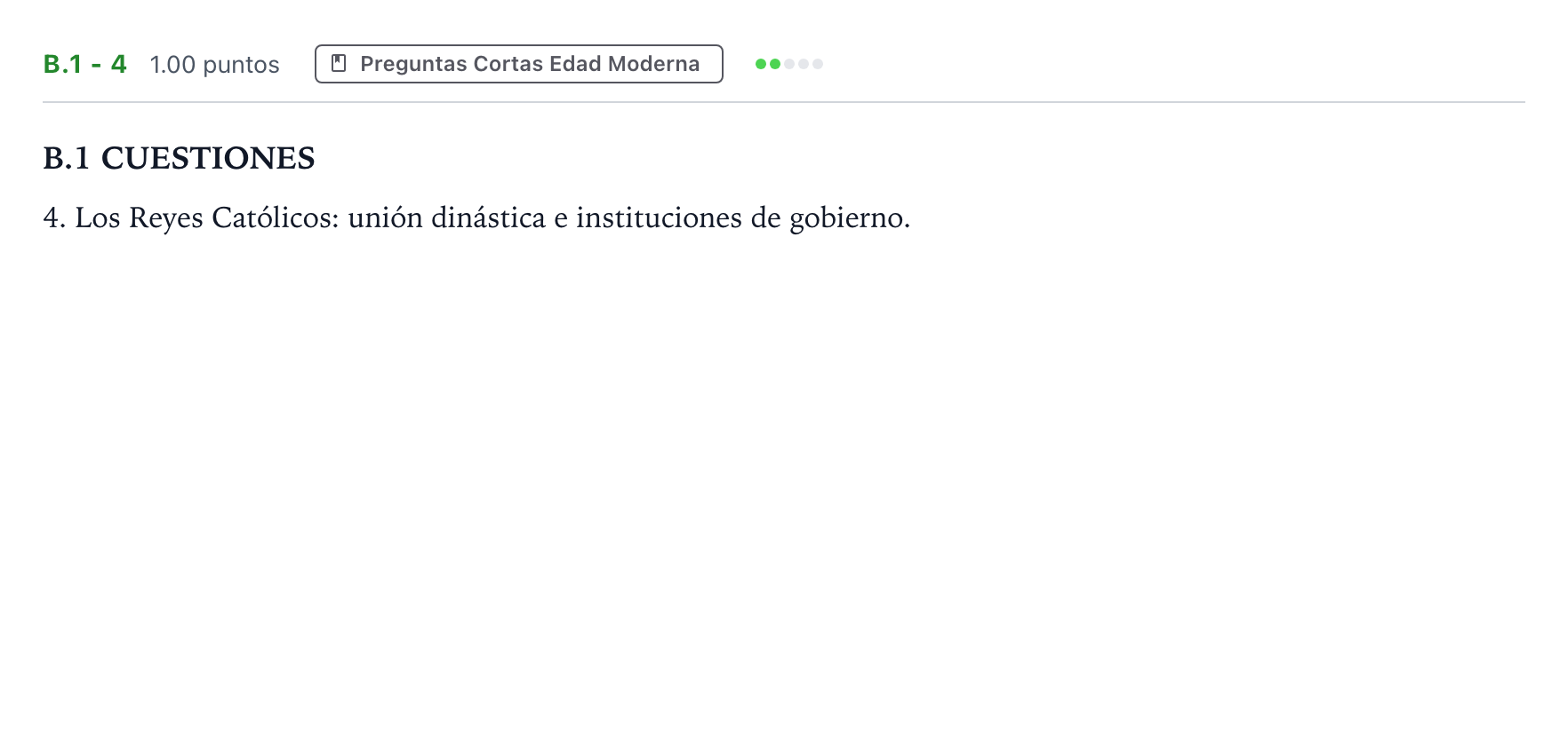 Enunciado: Ejercicio B.1 - 4 · Historia de España PAU Madrid Extraordinaria 2022