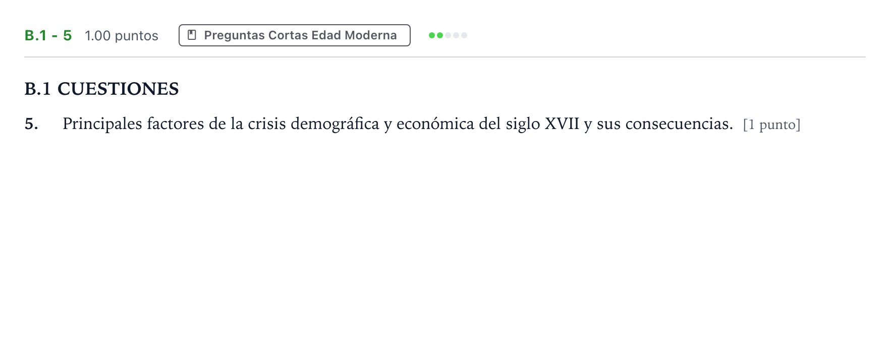 Enunciado: Ejercicio B.1 - 5 · Historia de España PAU Madrid Extraordinaria 2022