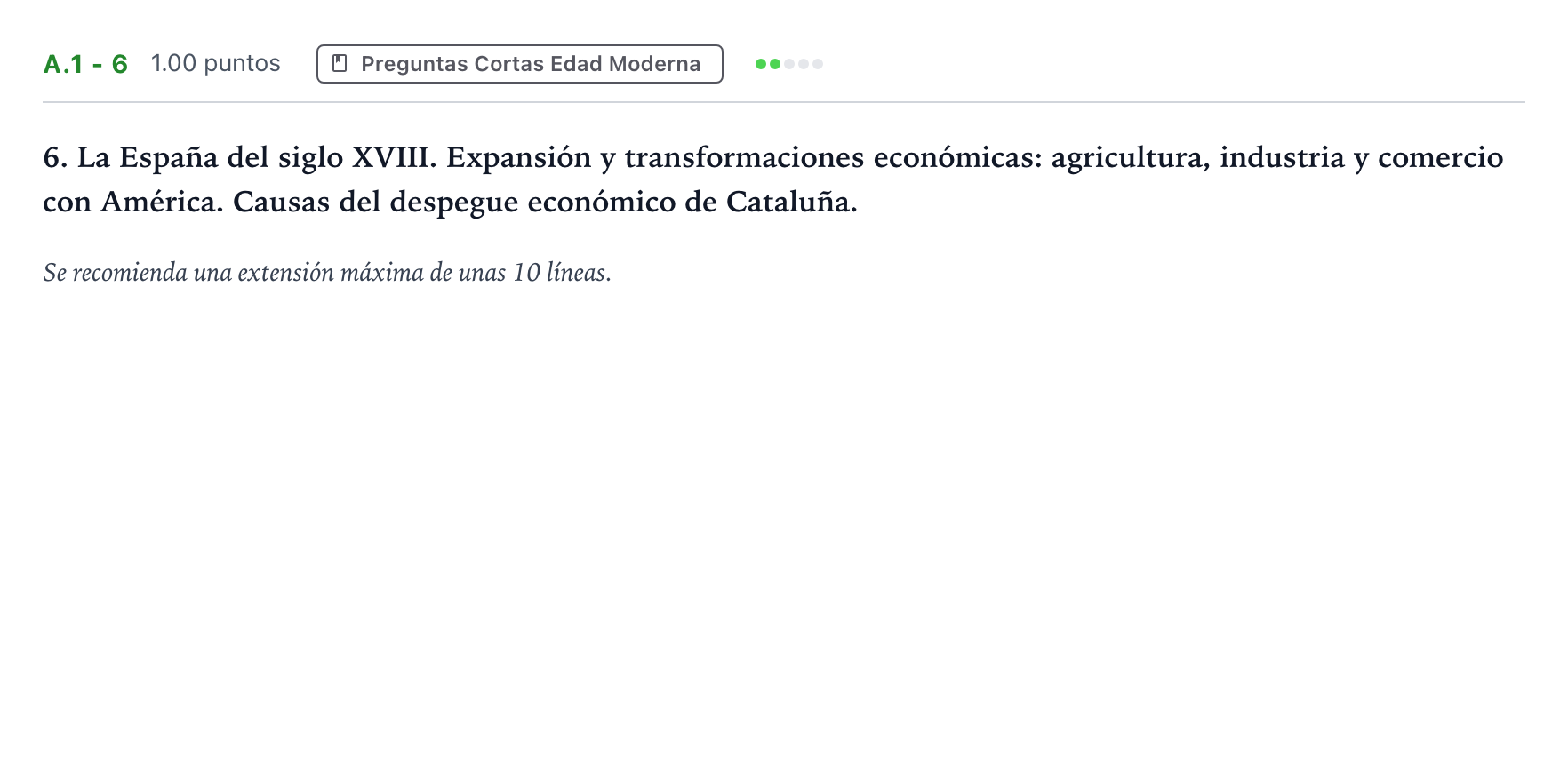 Enunciado: Ejercicio A.1 - 6 · Historia de España PAU Madrid Extraordinaria Coincidencias 2022