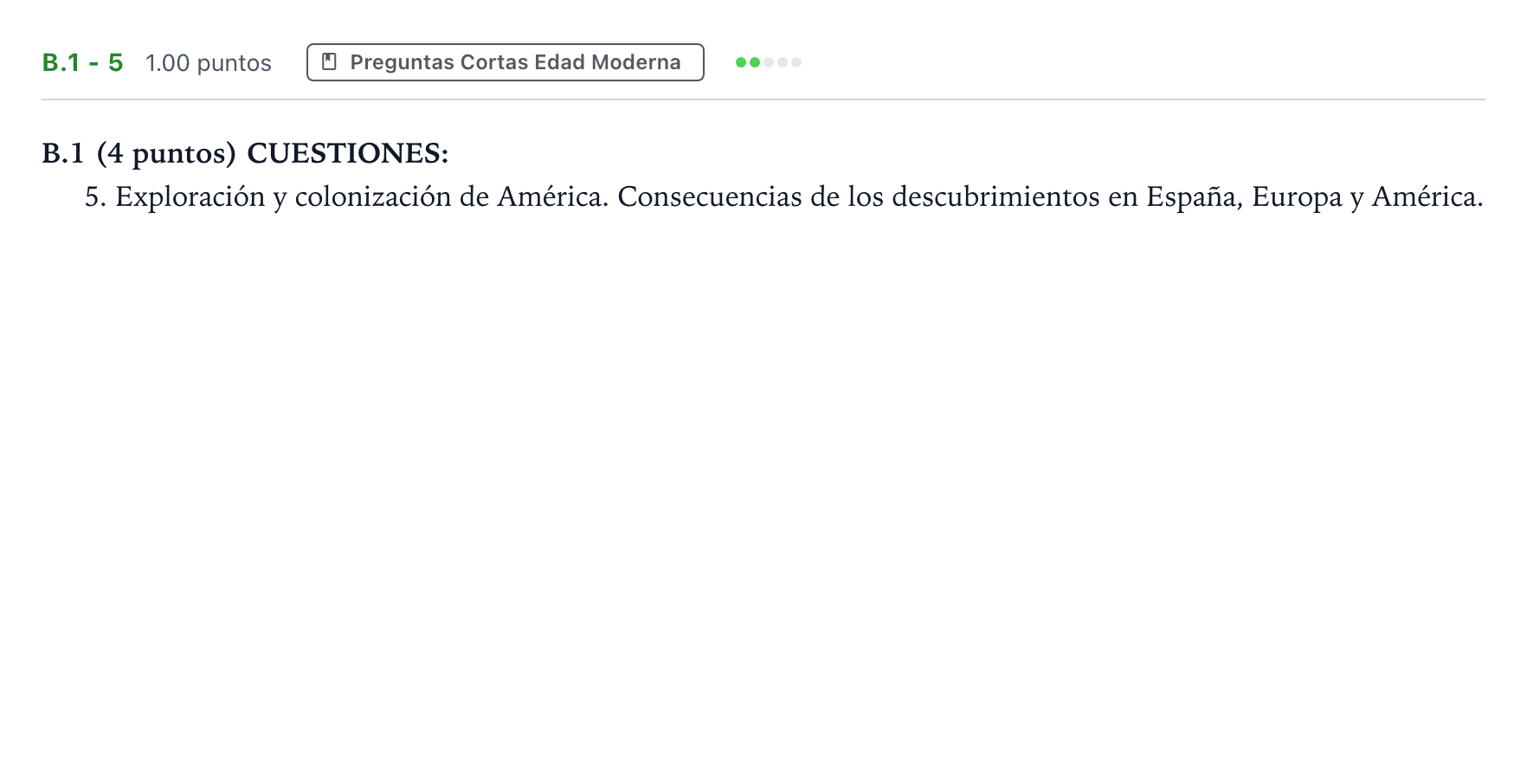 Enunciado: Ejercicio B.1 - 5 · Historia de España PAU Madrid Extraordinaria Coincidencias 2022
