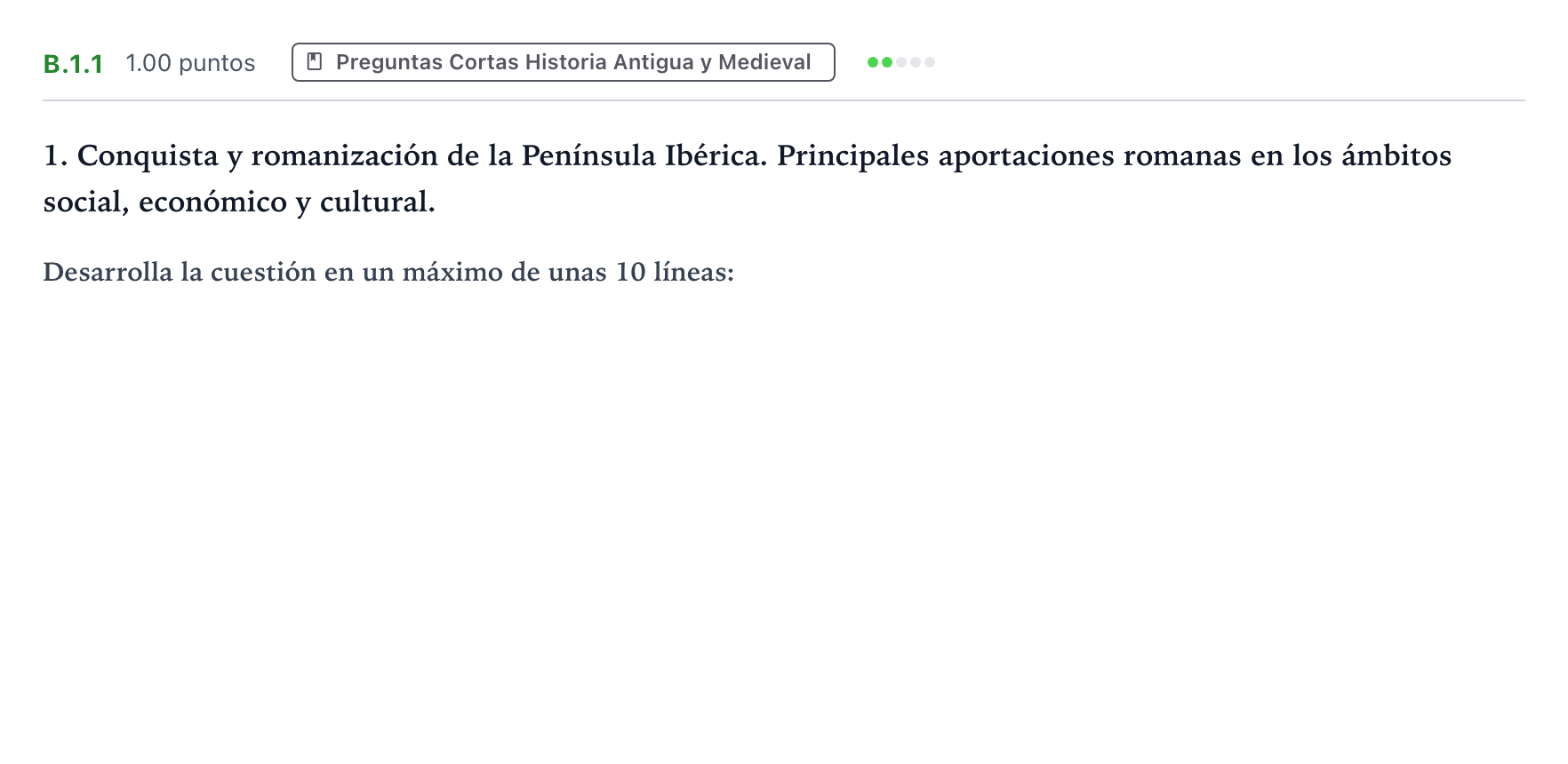 Enunciado: Ejercicio B.1.1 · Historia de España PAU Madrid Ordinaria Coincidencias 2022