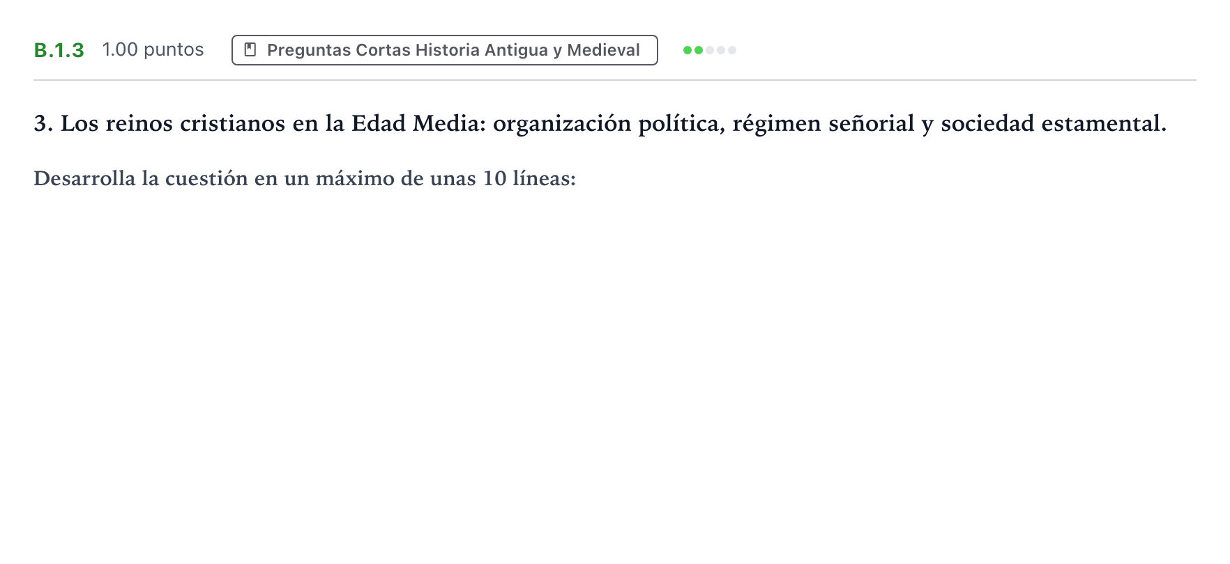 Enunciado: Ejercicio B.1.3 · Historia de España PAU Madrid Ordinaria Coincidencias 2022