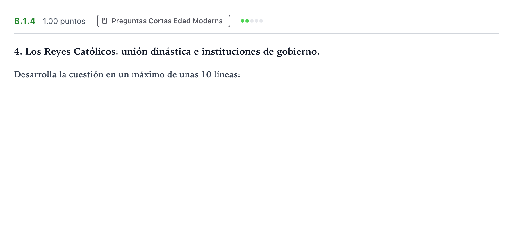 Enunciado: Ejercicio B.1.4 · Historia de España PAU Madrid Ordinaria Coincidencias 2022