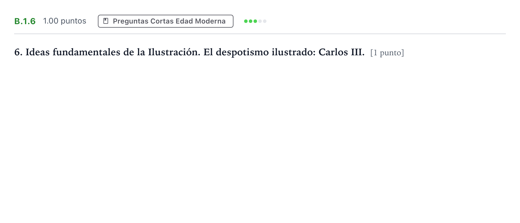Enunciado: Ejercicio B.1.6 · Historia de España PAU Madrid Ordinaria Coincidencias 2022