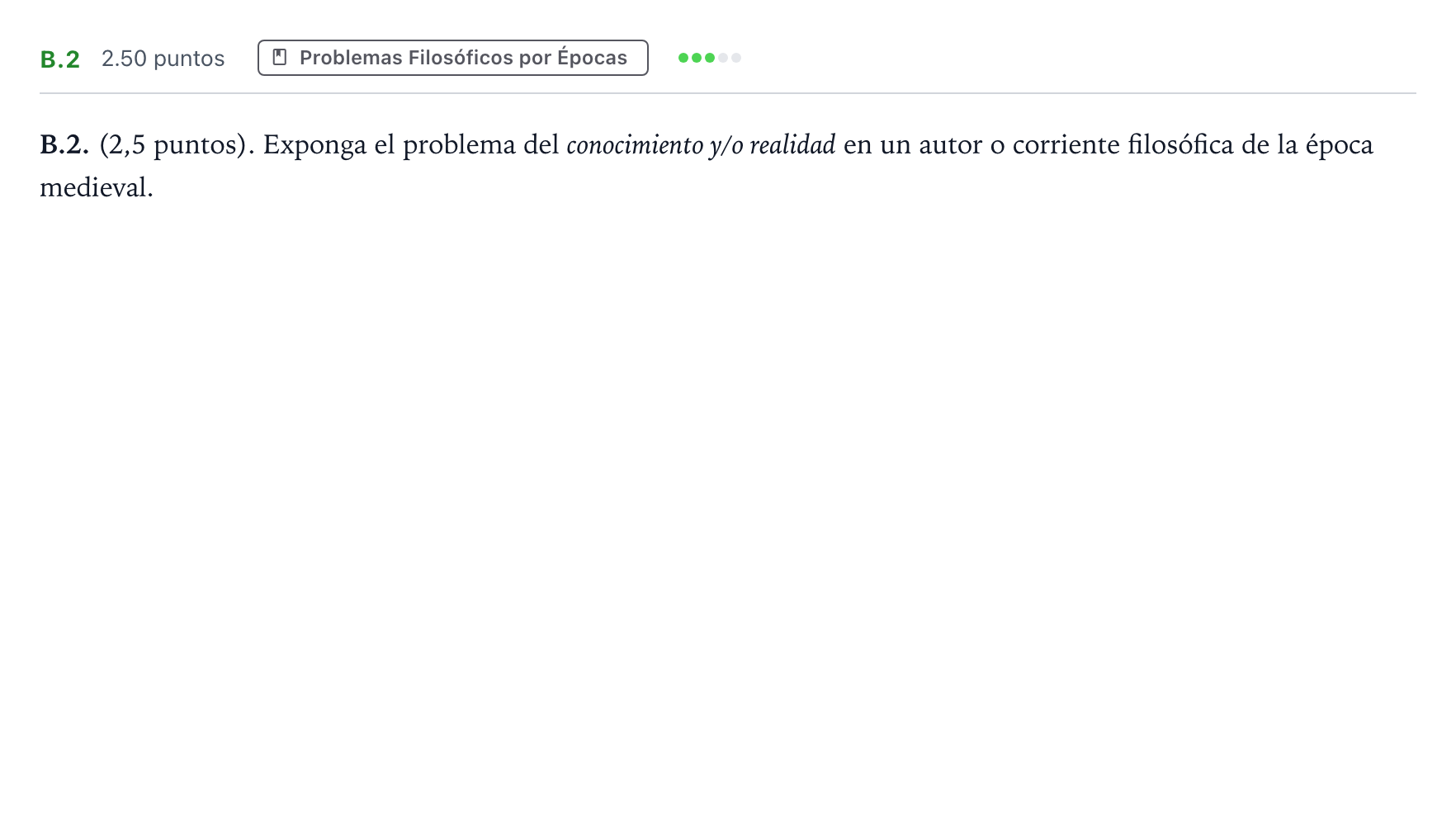 Enunciado: Ejercicio B.2 · Historia de la Filosofía PAU Madrid Extraordinaria Coincidencias 2022