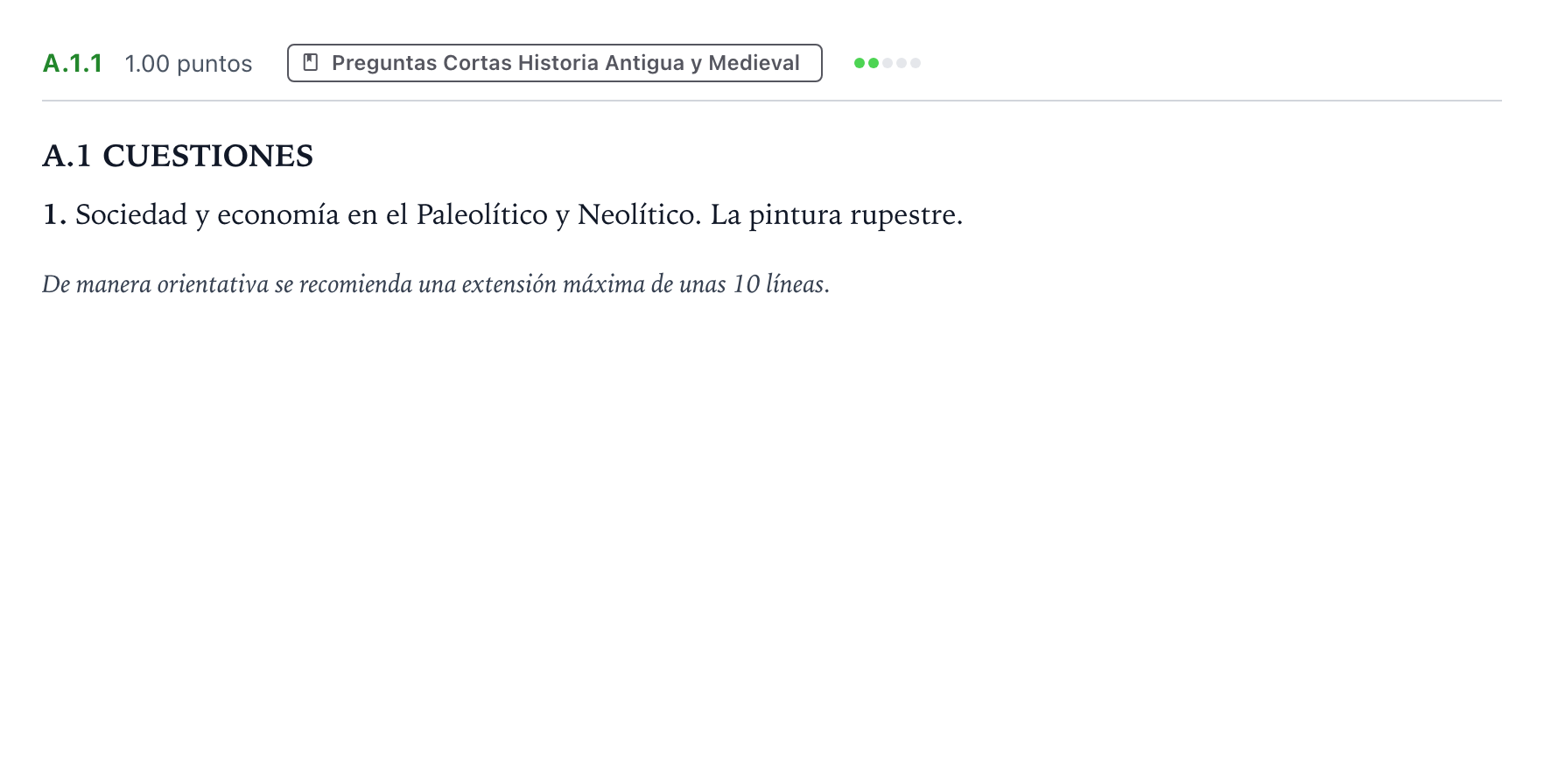 Enunciado: Ejercicio A.1.1 · Historia de España PAU Madrid Ordinaria Lunes 2022