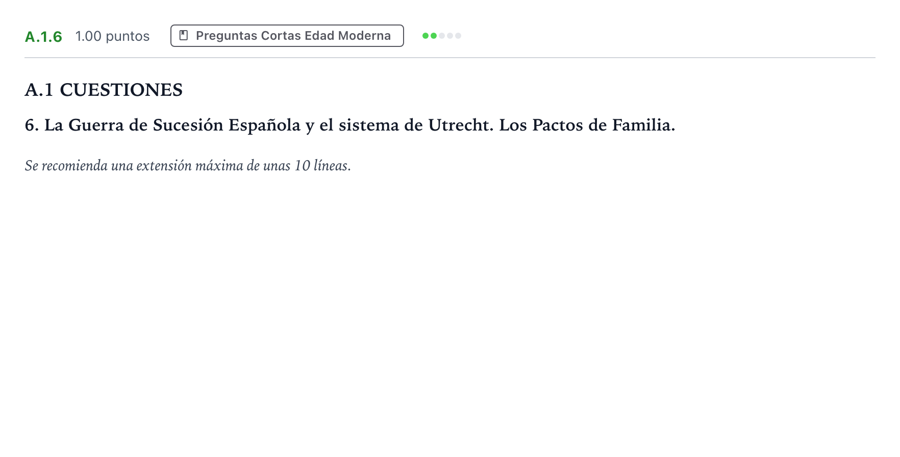 Enunciado: Ejercicio A.1.6 · Historia de España PAU Madrid Ordinaria Lunes 2022