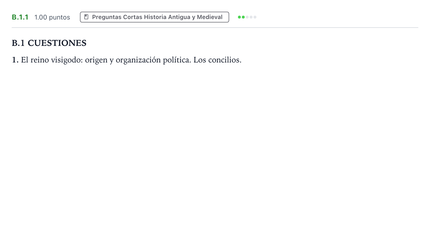 Enunciado: Ejercicio B.1.1 · Historia de España PAU Madrid Ordinaria Lunes 2022