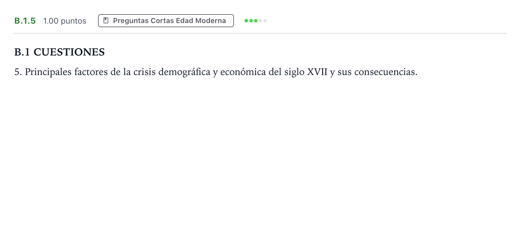 Enunciado: Ejercicio B.1.5 · Historia de España PAU Madrid Ordinaria Lunes 2022
