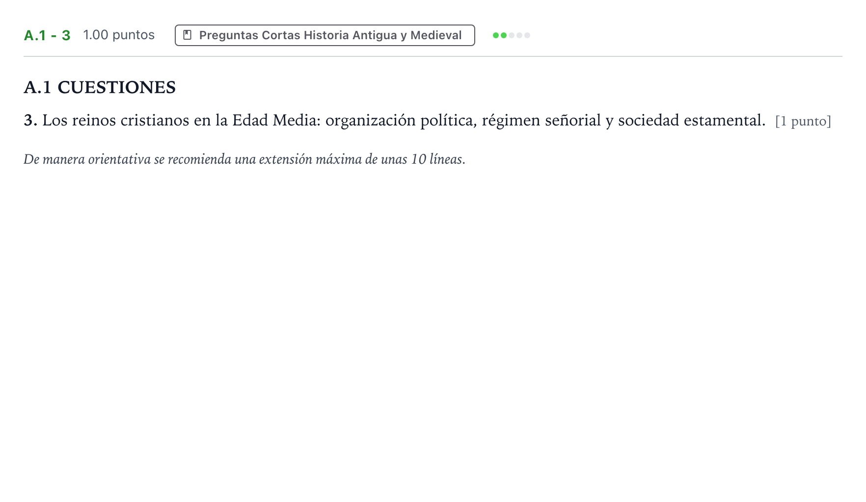 Enunciado: Ejercicio A.1 - 3 · Historia de España PAU Madrid Ordinaria Martes 2022