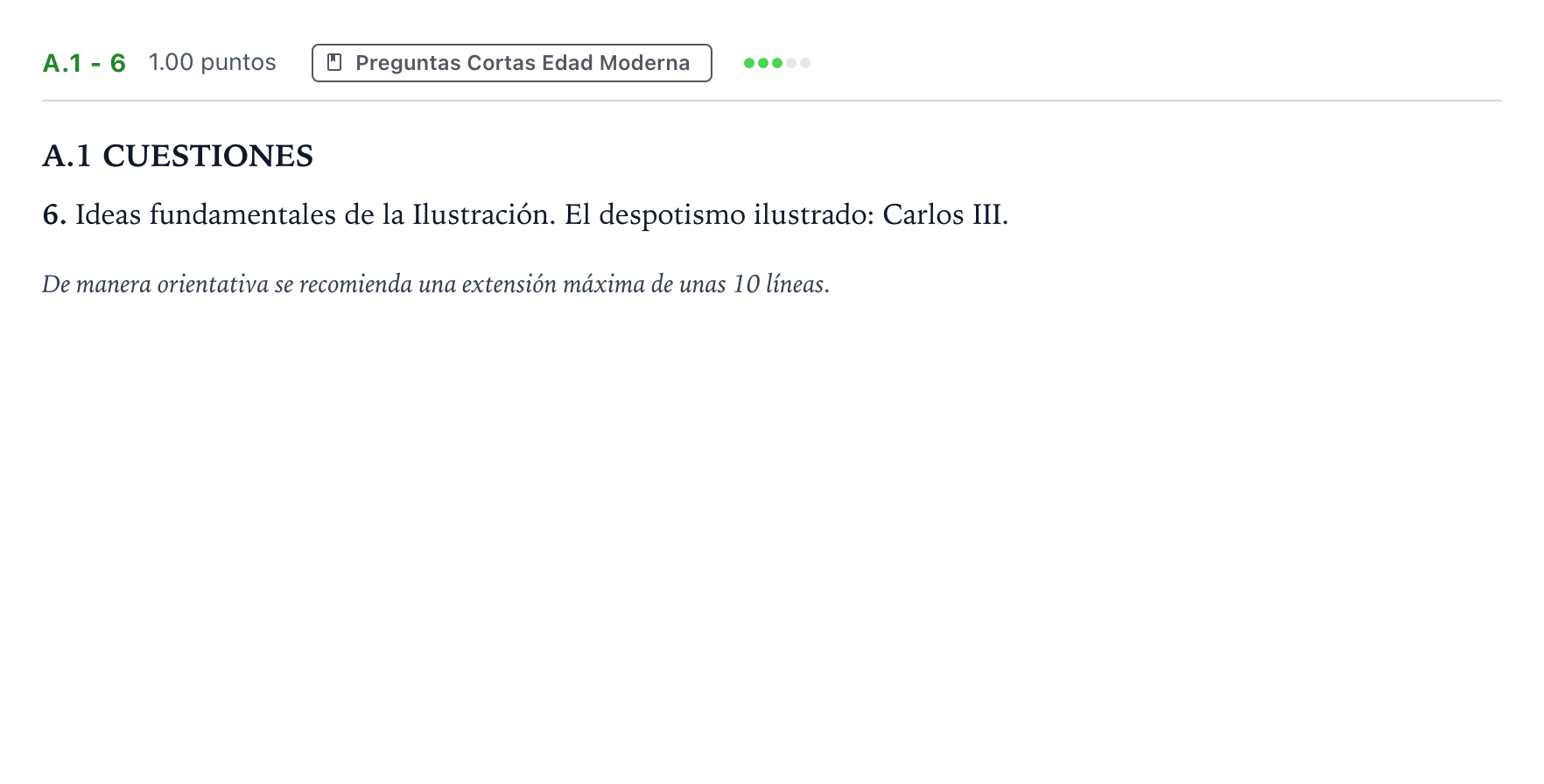 Enunciado: Ejercicio A.1 - 6 · Historia de España PAU Madrid Ordinaria Martes 2022