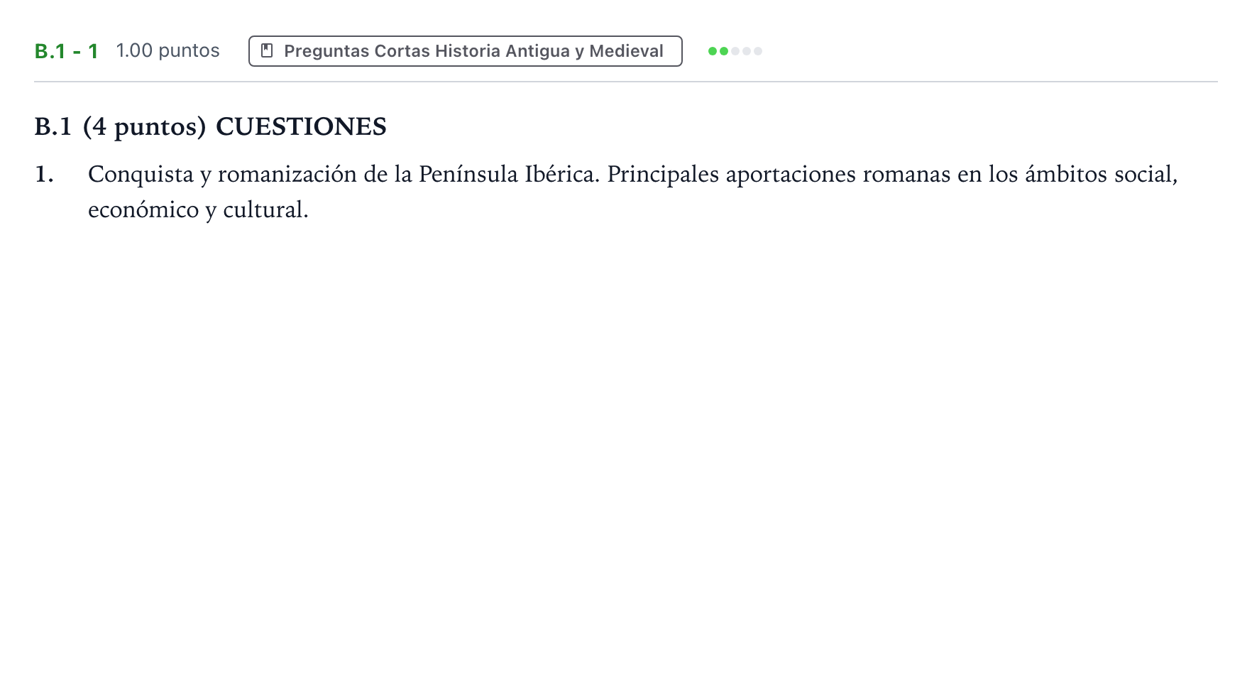 Enunciado: Ejercicio B.1 - 1 · Historia de España PAU Madrid Ordinaria Martes 2022