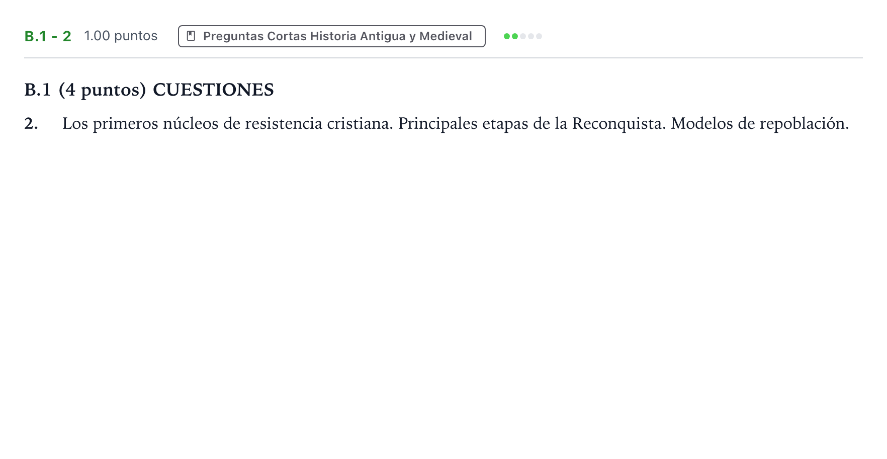 Enunciado: Ejercicio B.1 - 2 · Historia de España PAU Madrid Ordinaria Martes 2022
