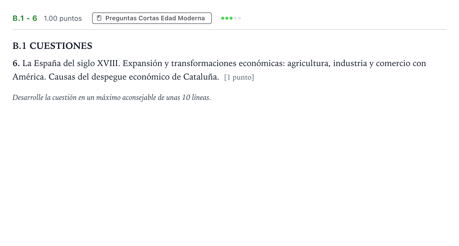 Enunciado: Ejercicio B.1 - 6 · Historia de España PAU Madrid Ordinaria Martes 2022