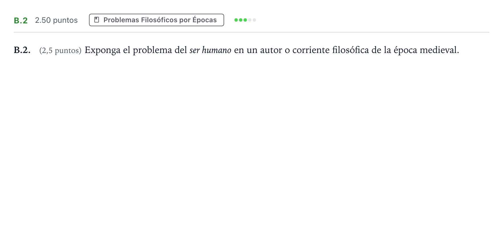 Enunciado: Ejercicio B.2 · Historia de la Filosofía PAU Madrid Ordinaria 2022