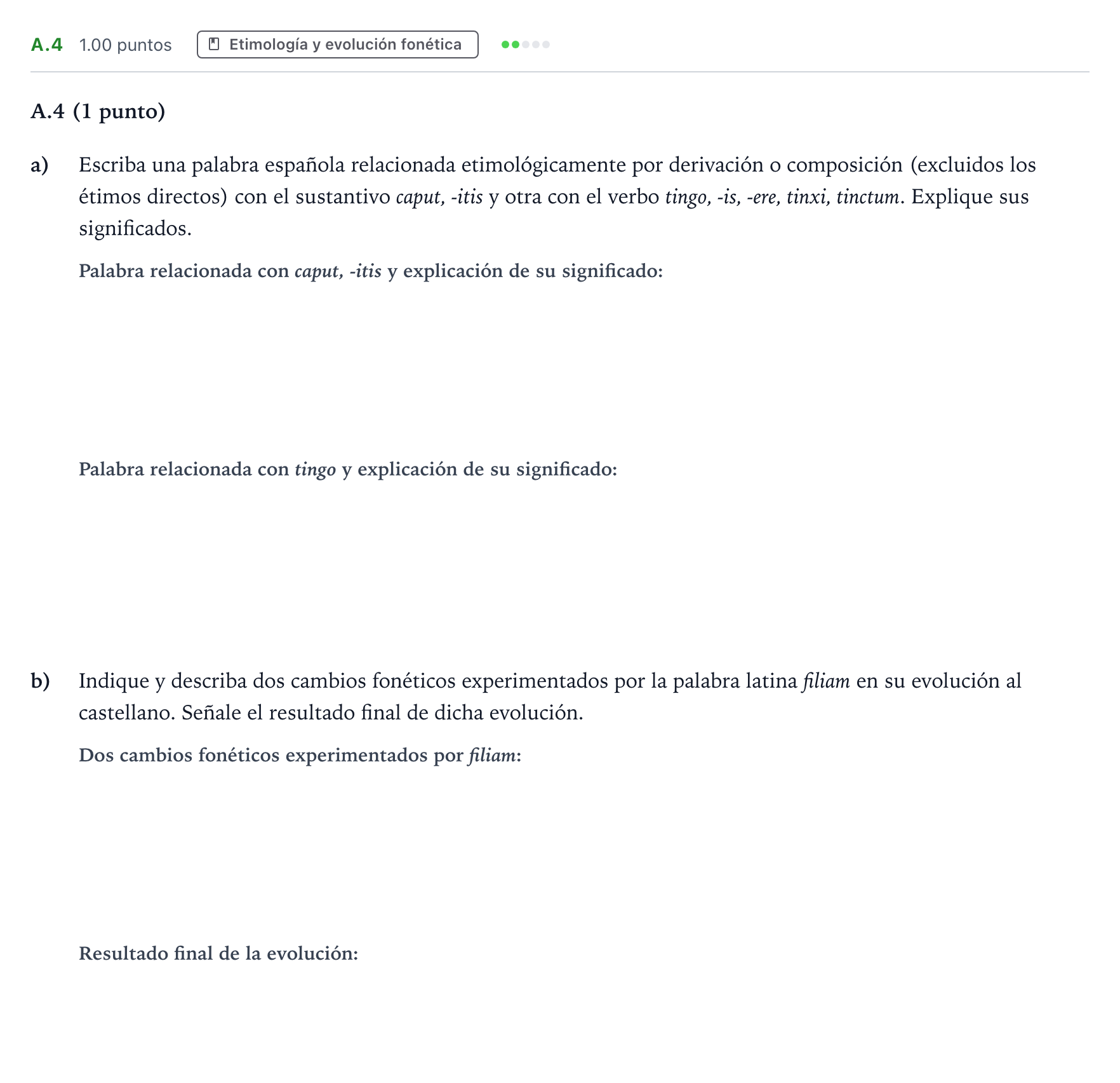 Enunciado: Ejercicio A.4 · Latín II PAU Madrid Extraordinaria 2022