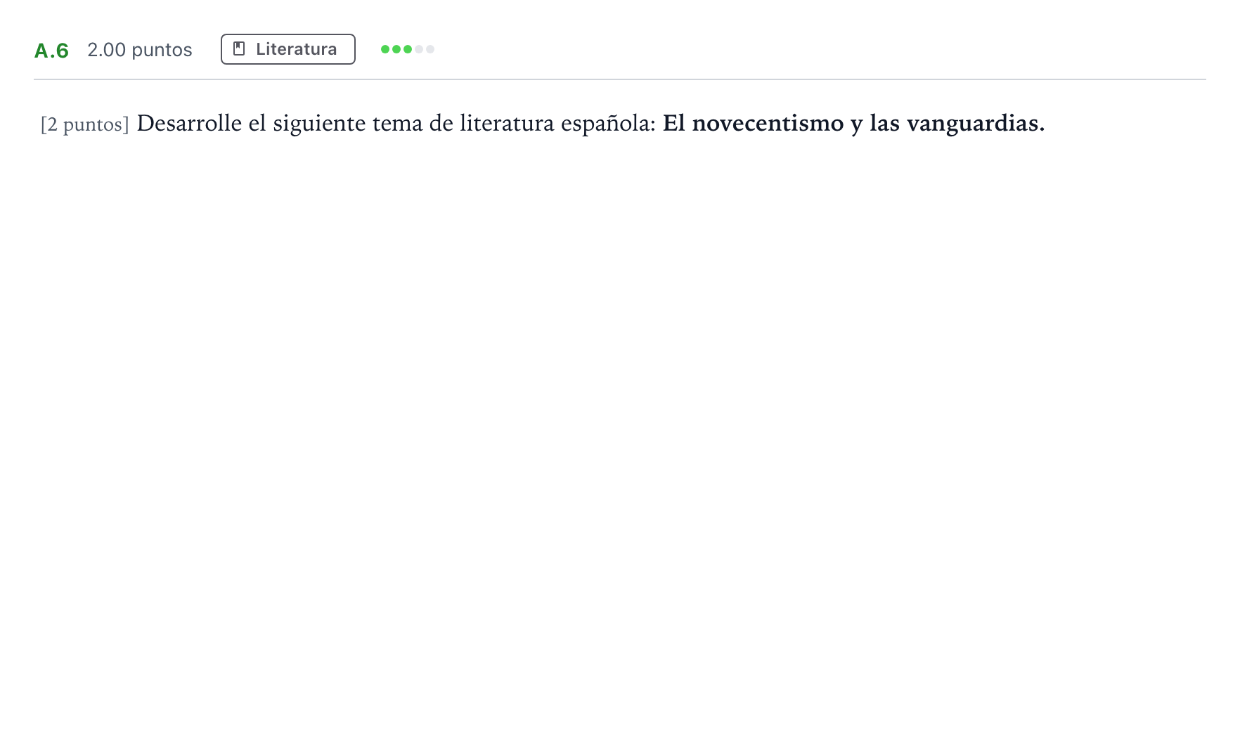 Enunciado: Ejercicio A.6 · Lengua Castellana y Literatura II PAU Madrid Extraordinaria 2022