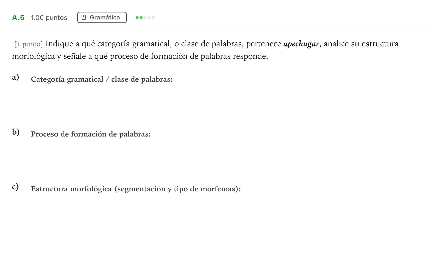 Enunciado: Ejercicio A.5 · Lengua Castellana y Literatura II PAU Madrid Extraordinaria Coincidencias 2022