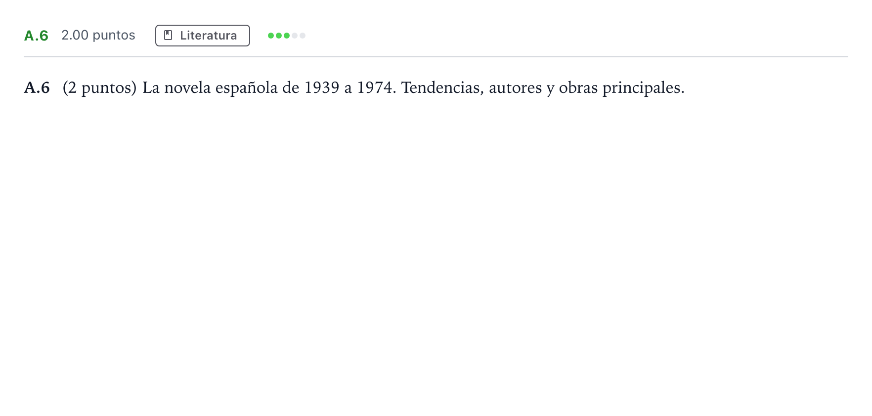 Enunciado: Ejercicio A.6 · Lengua Castellana y Literatura II PAU Madrid Modelo 2022