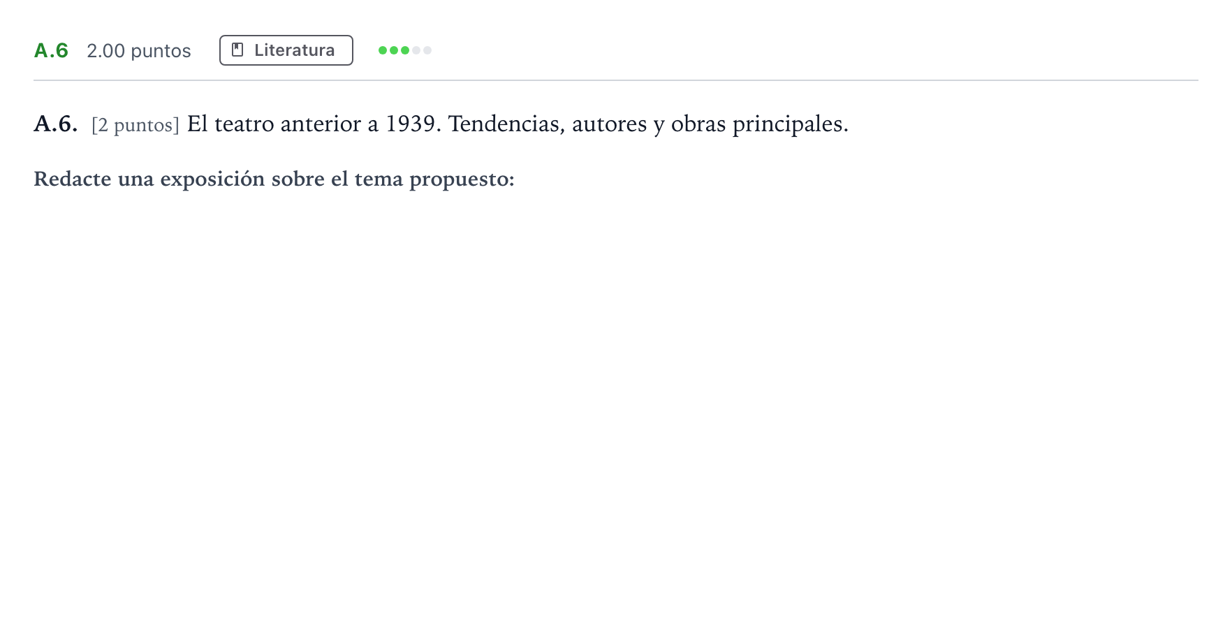 Enunciado: Ejercicio A.6 · Lengua Castellana y Literatura II PAU Madrid Ordinaria Coincidencias 2022
