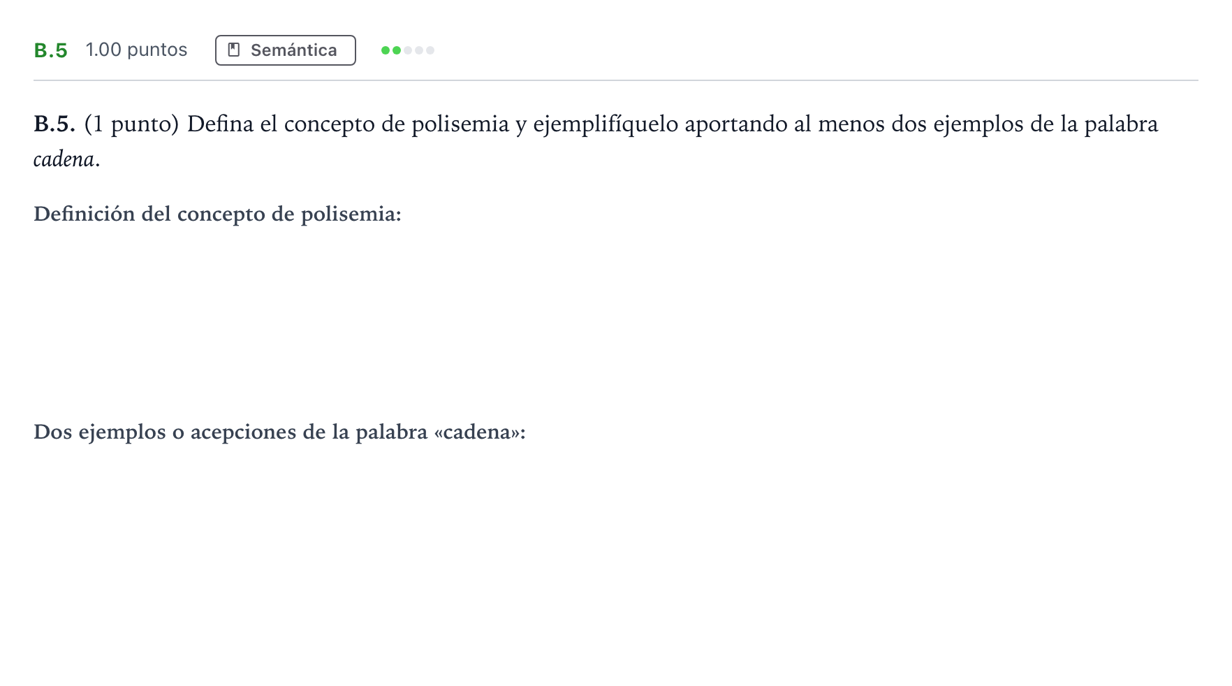 Enunciado: Ejercicio B.5 · Lengua Castellana y Literatura II PAU Madrid Ordinaria Lunes 2022