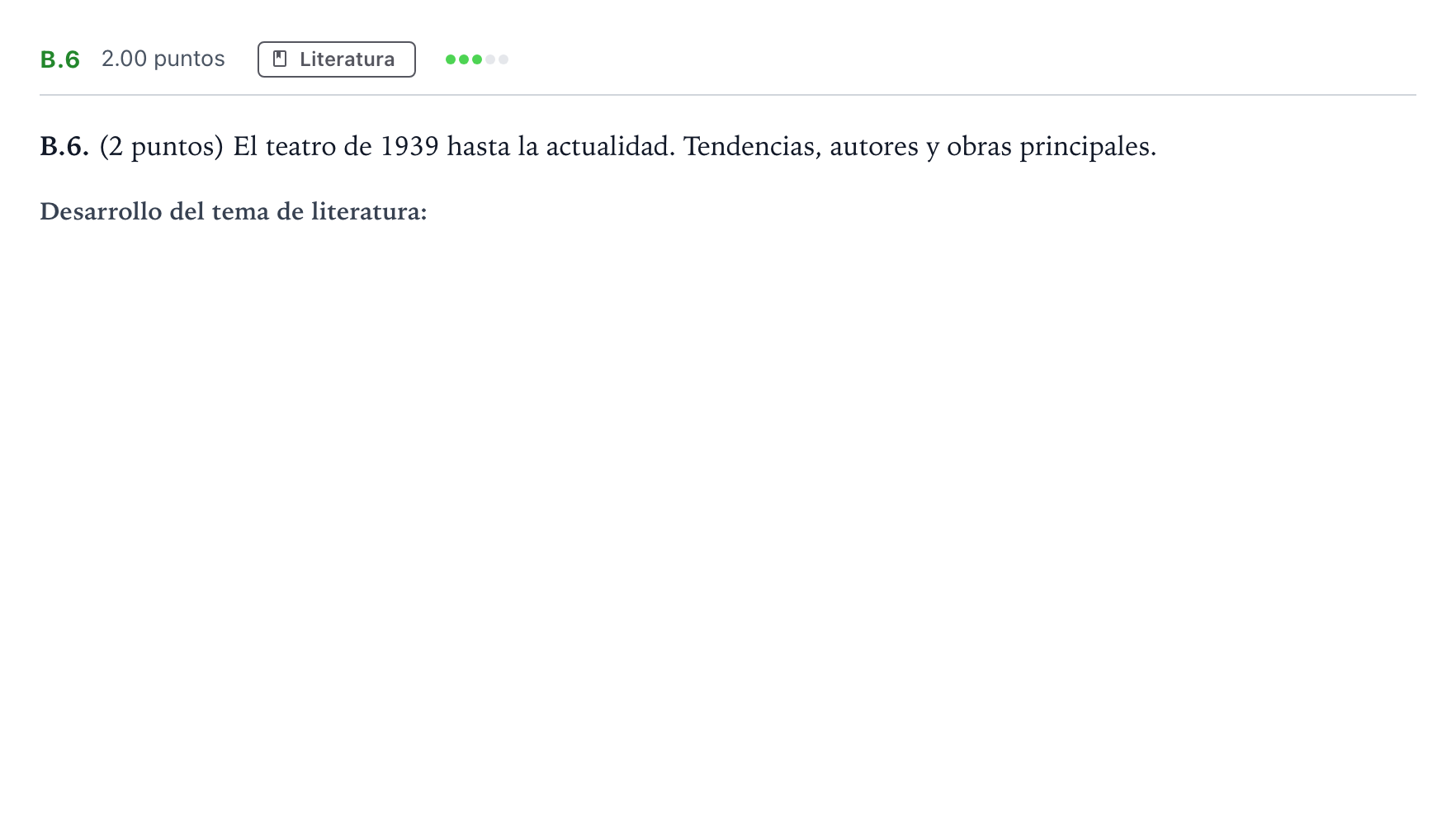 Enunciado: Ejercicio B.6 · Lengua Castellana y Literatura II PAU Madrid Ordinaria Lunes 2022