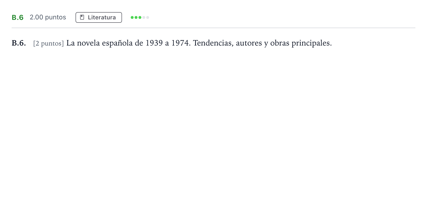 Enunciado: Ejercicio B.6 · Lengua Castellana y Literatura II PAU Madrid Ordinaria Martes 2022