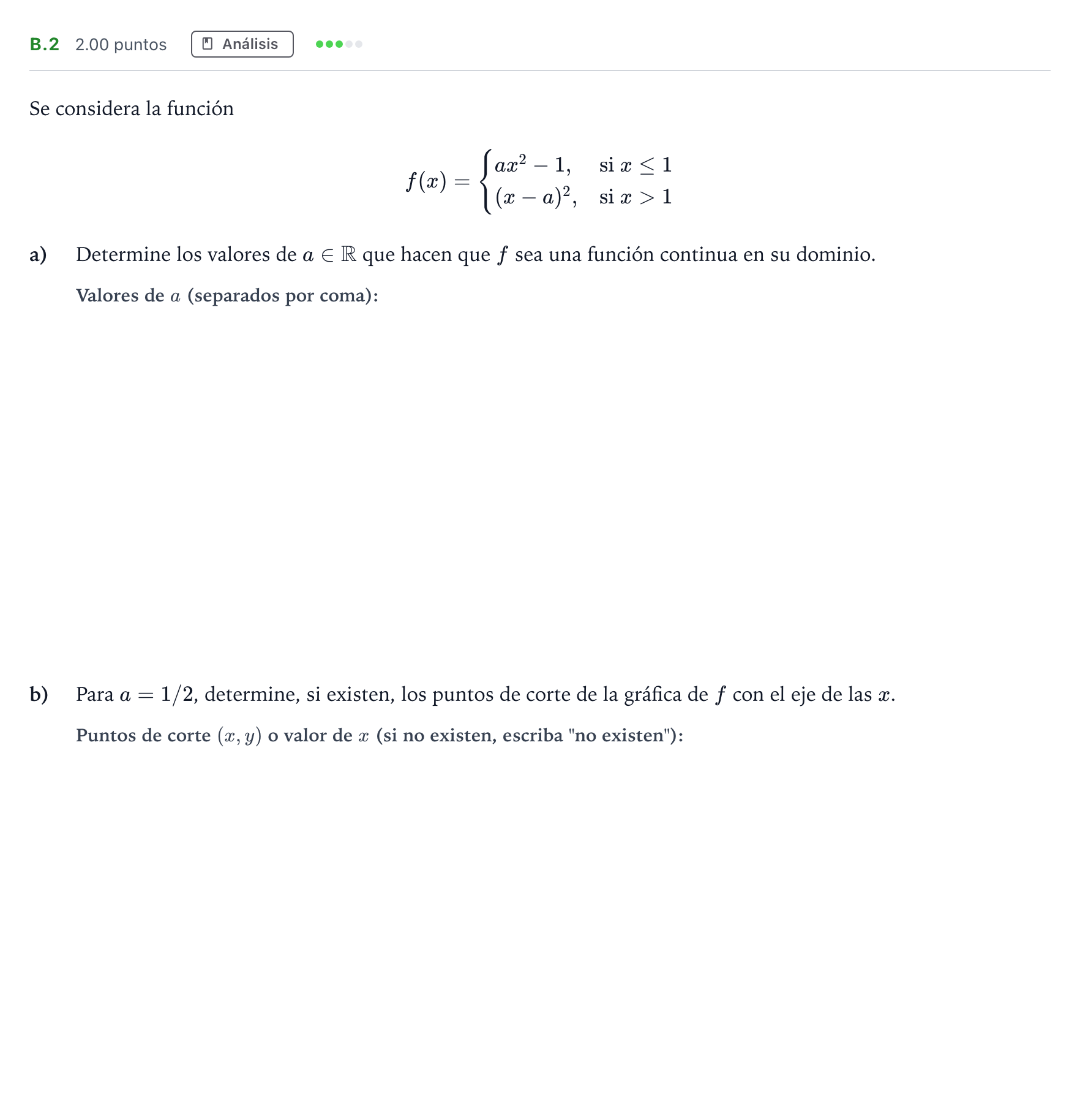 Enunciado: Ejercicio B.2 · Matemáticas aplicadas a las Ciencias Sociales II PAU Madrid Extraordinaria Coincidencias 2022