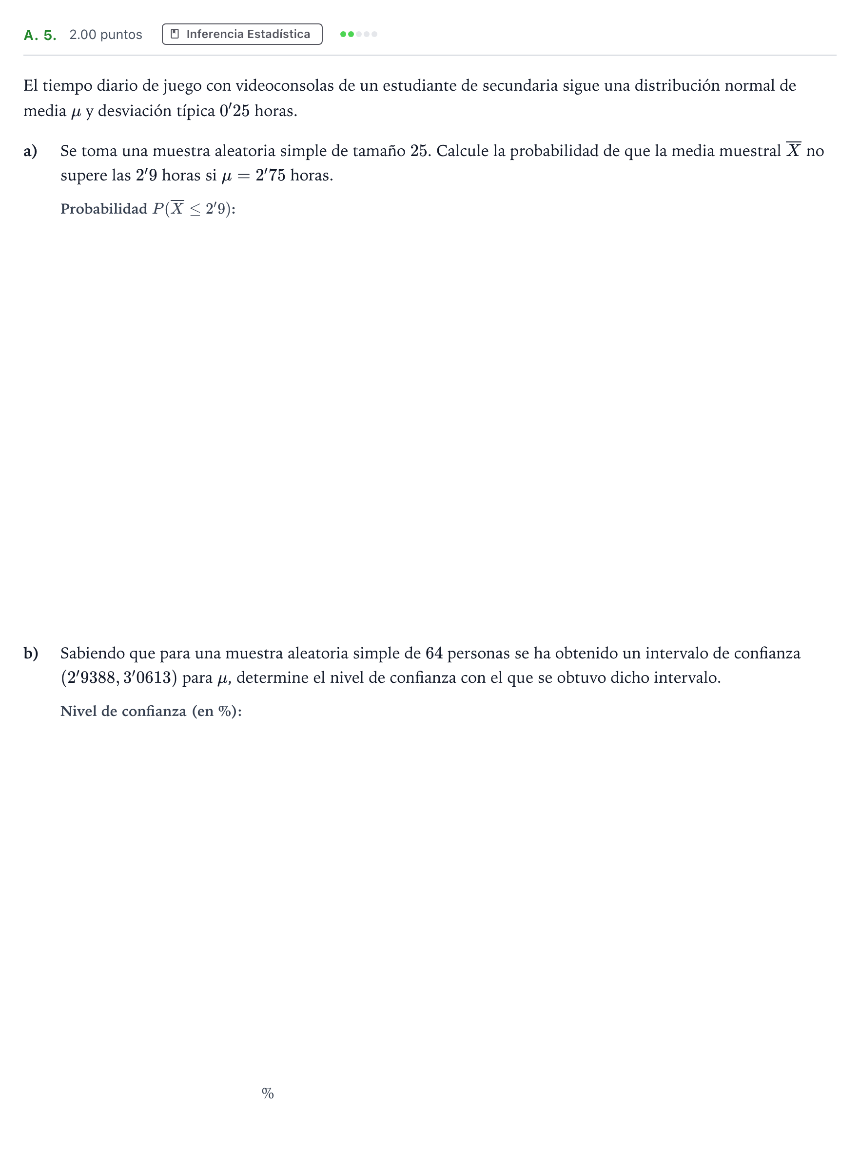 Enunciado: Ejercicio A. 5. · Matemáticas aplicadas a las Ciencias Sociales II PAU Madrid Modelo 2022